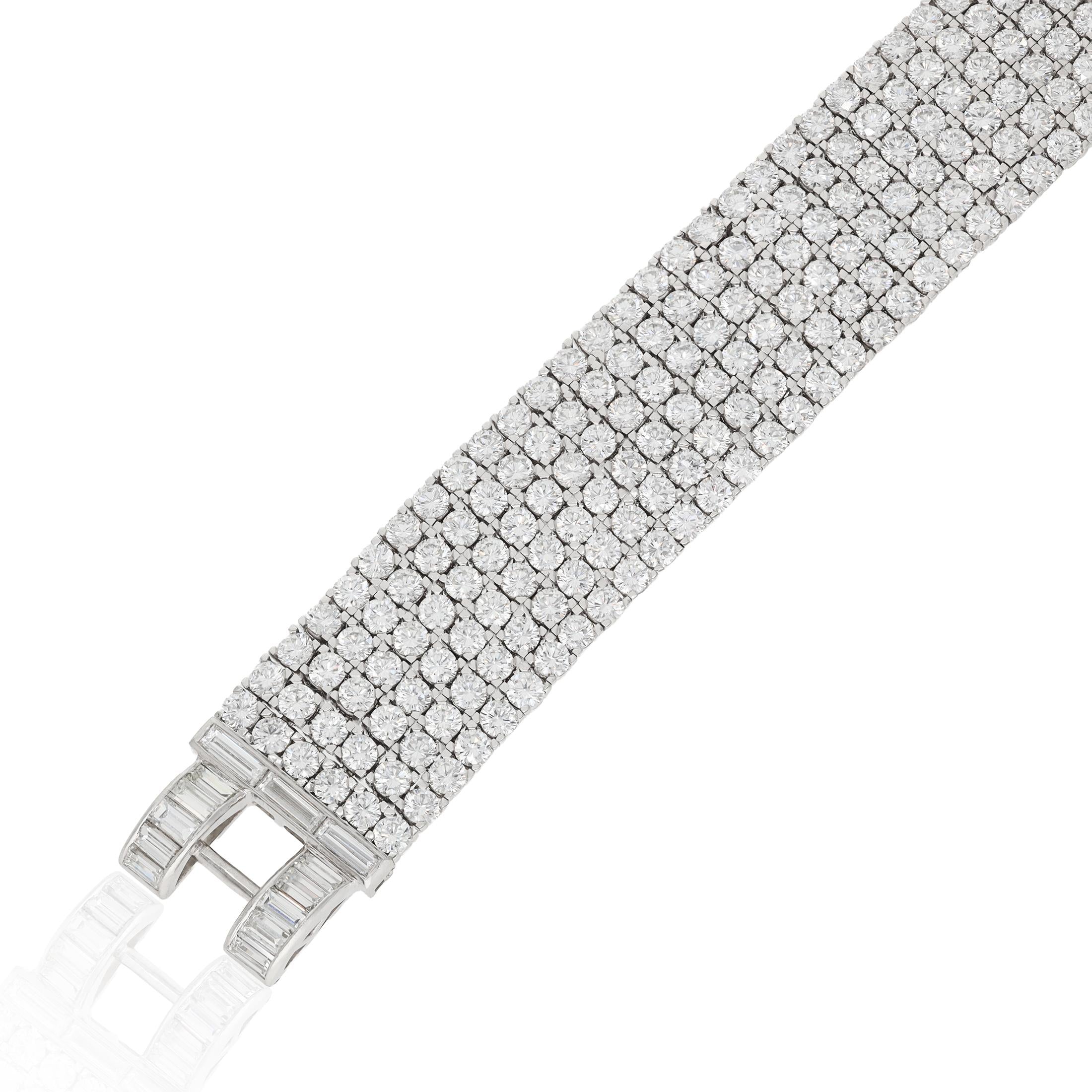 VAN CLEEF & ARPELS Platinum 6-Row Diamond Bracelet