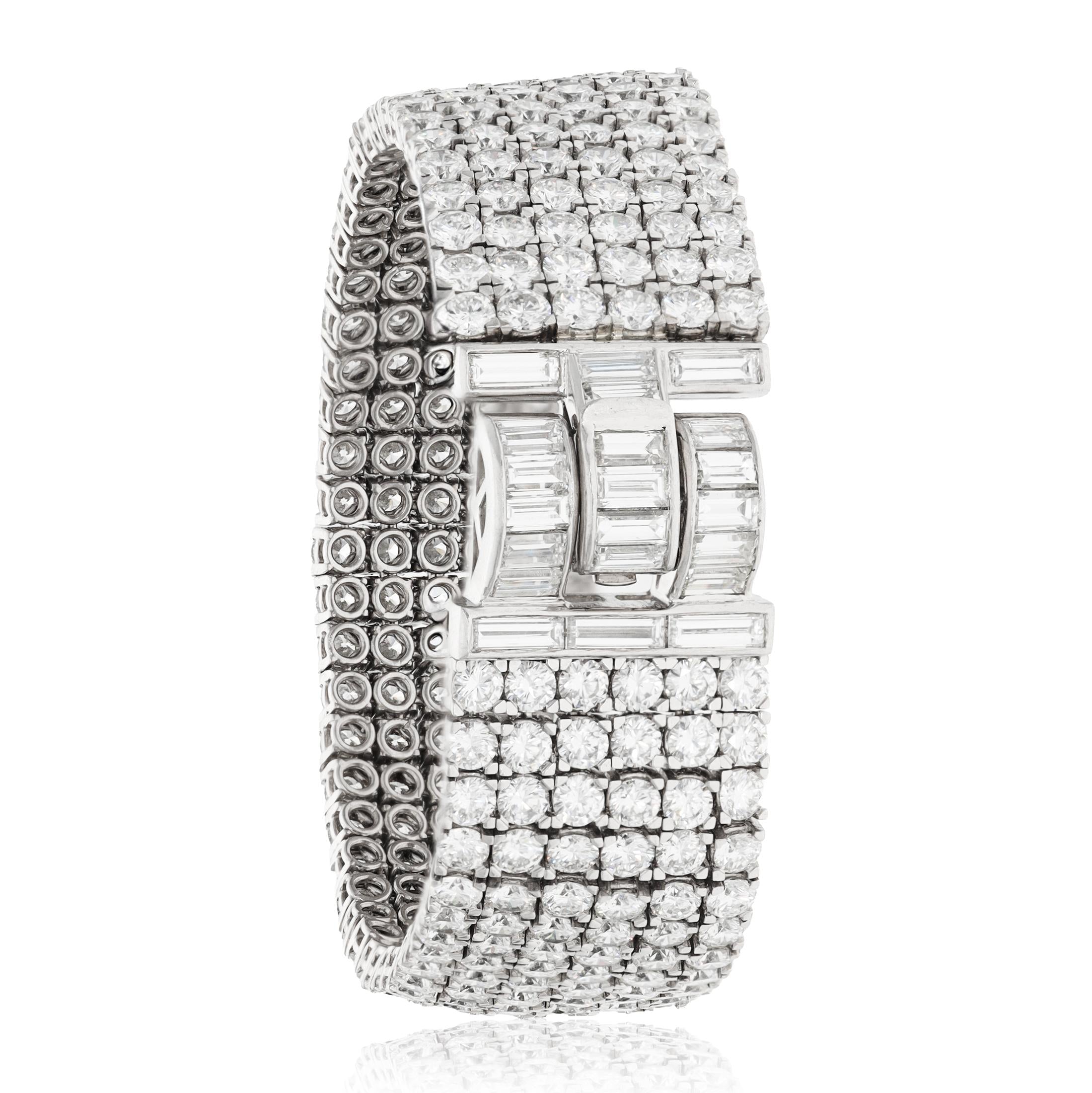 VAN CLEEF & ARPELS Platinum 6-Row Diamond Bracelet