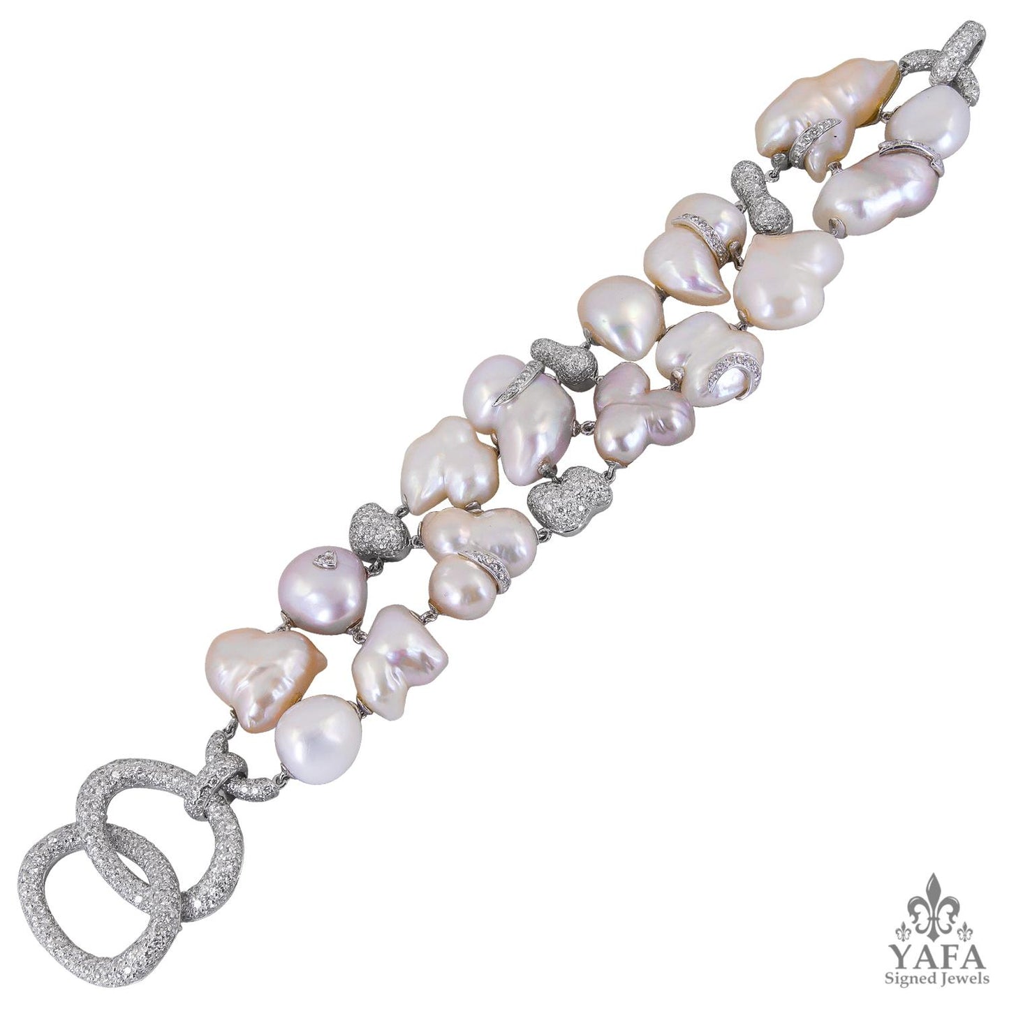 SABBADINI Diamond and Pearl Bracelet & Earring Suite