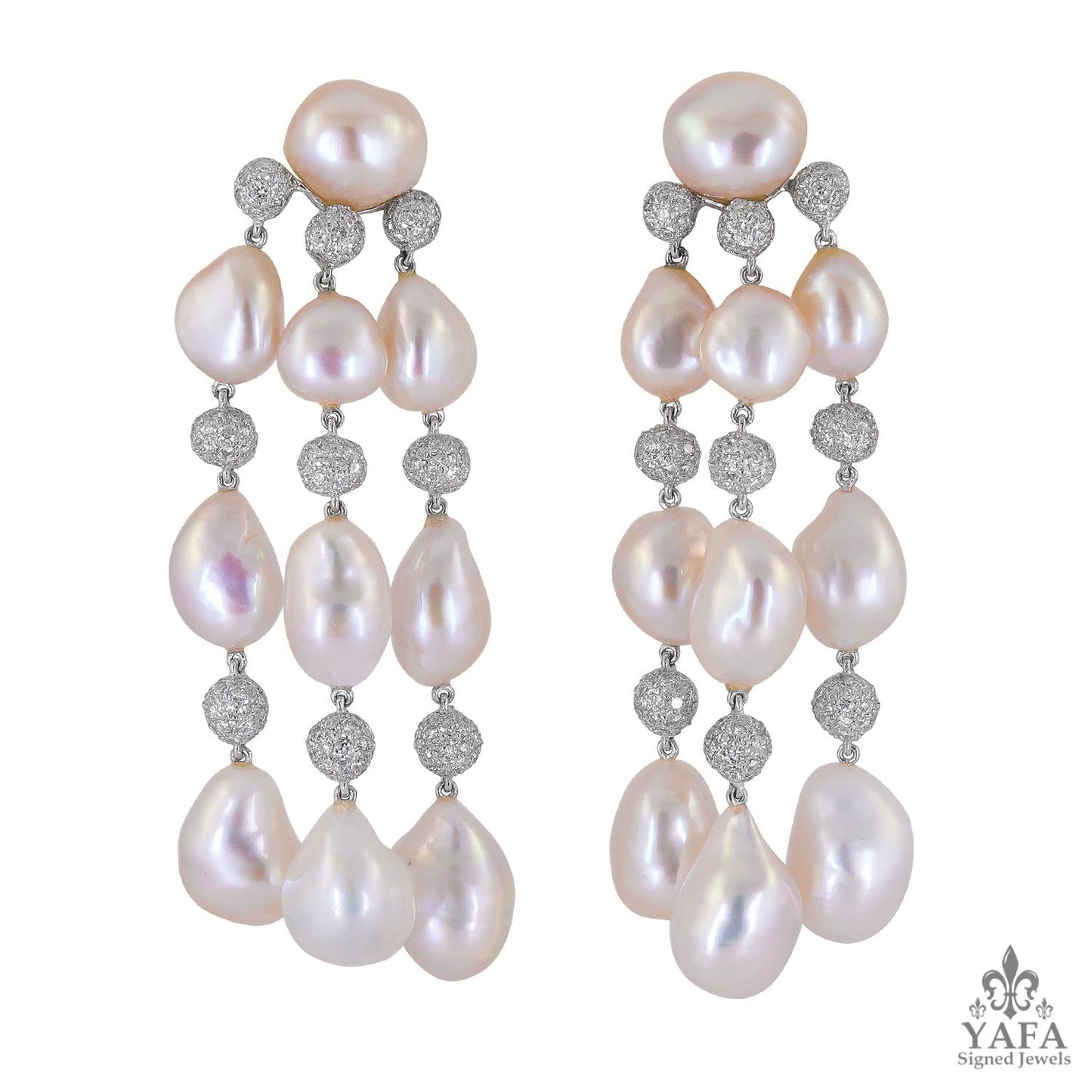 SABBADINI Diamond and Pearl Bracelet & Earring Suite