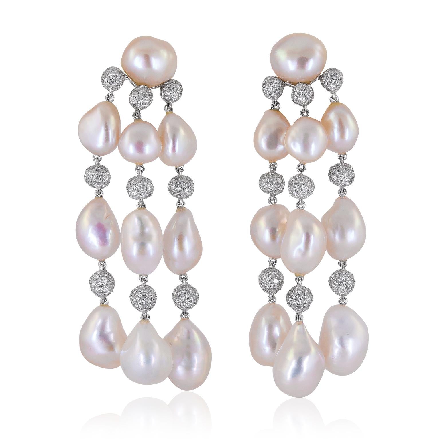 SABBADINI Diamond and Pearl Bracelet & Earring Suite