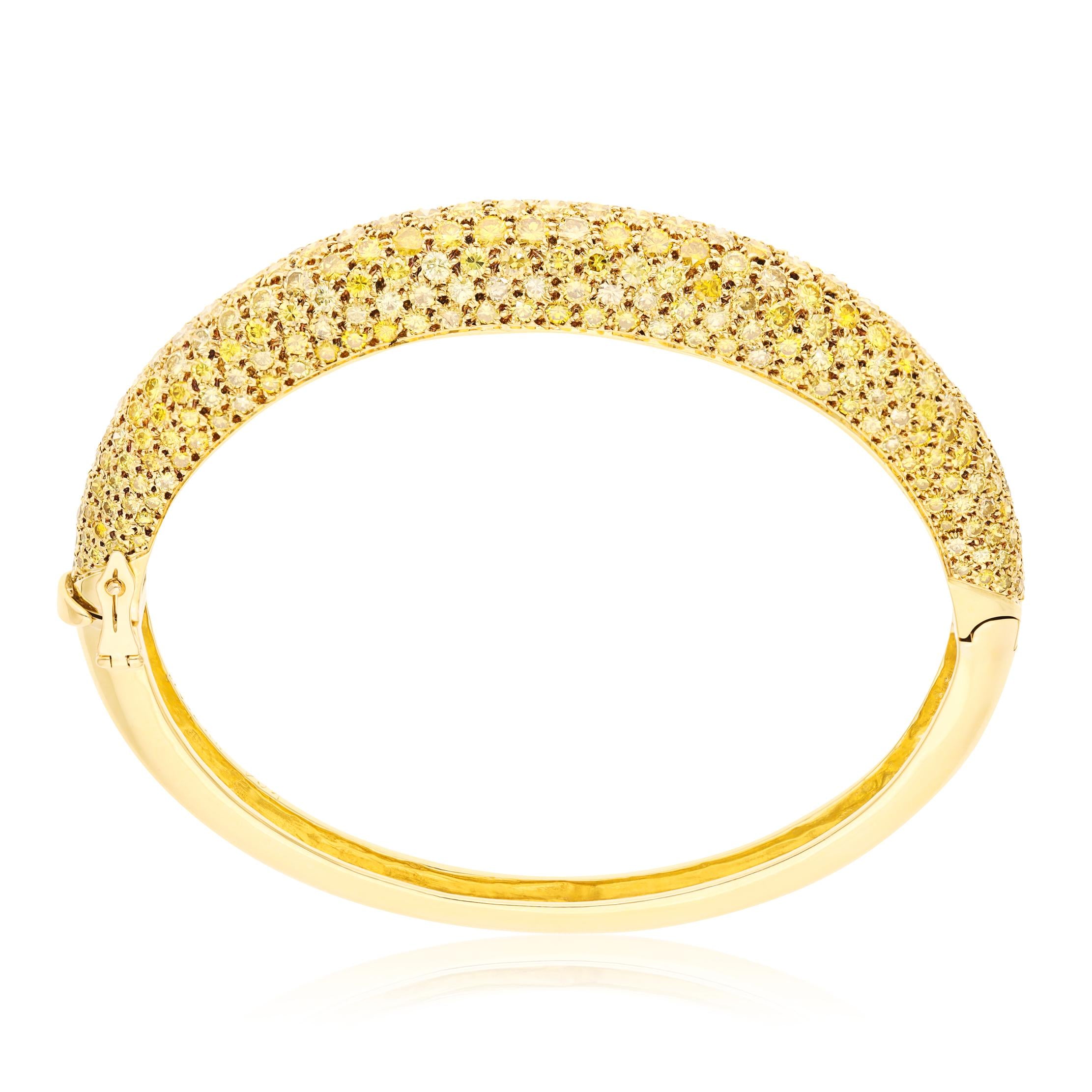 VAN CLEEF & ARPELS 18K Yellow Gold Fancy Yellow Diamond Bangel