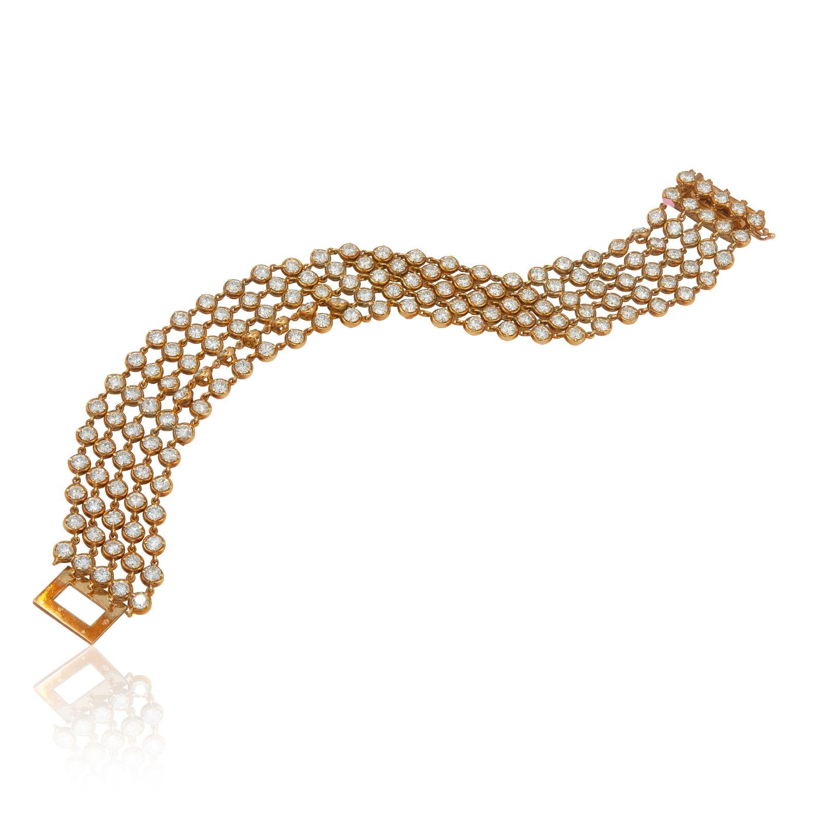 VAN CLEEF & ARPELS 18K Yellow Gold Palmyre Diamond Bracelet