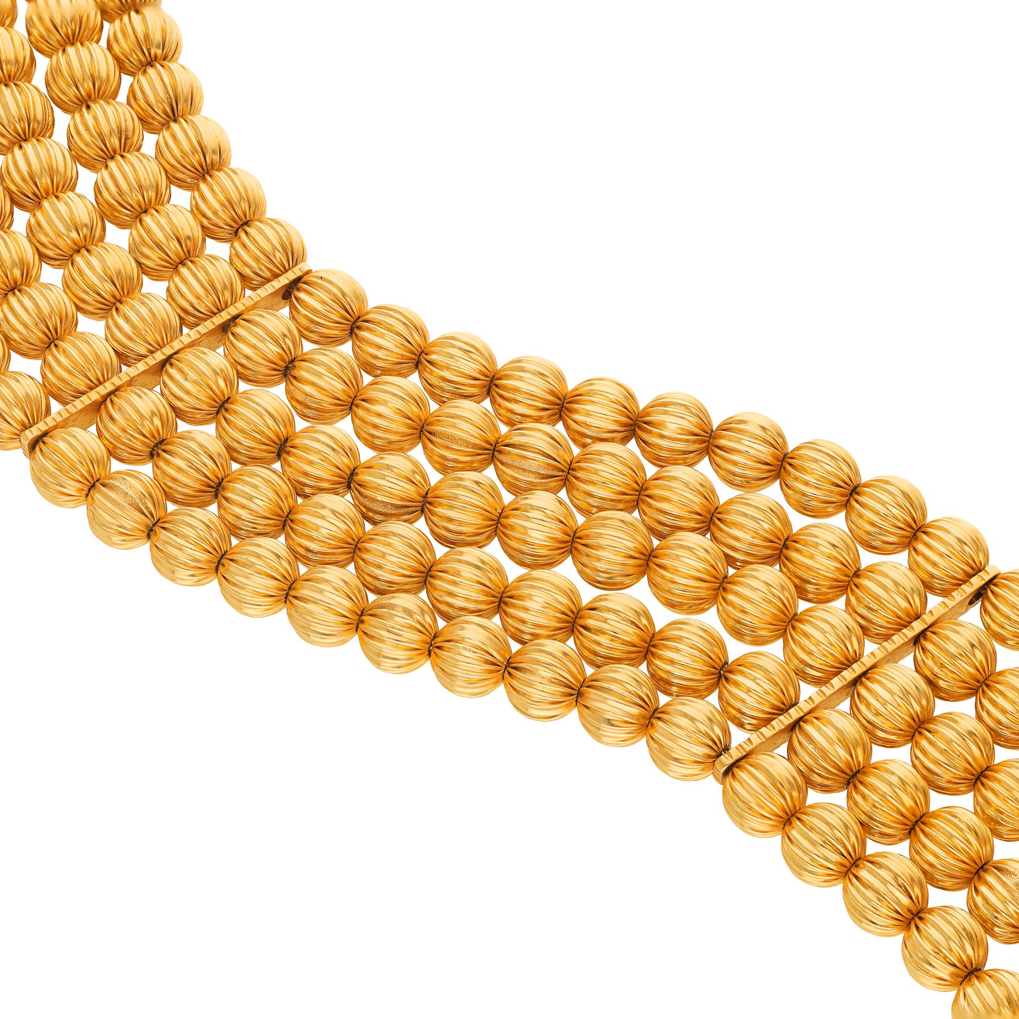 LALAOUNIS 18K Gold Fluted Bead Bracelet