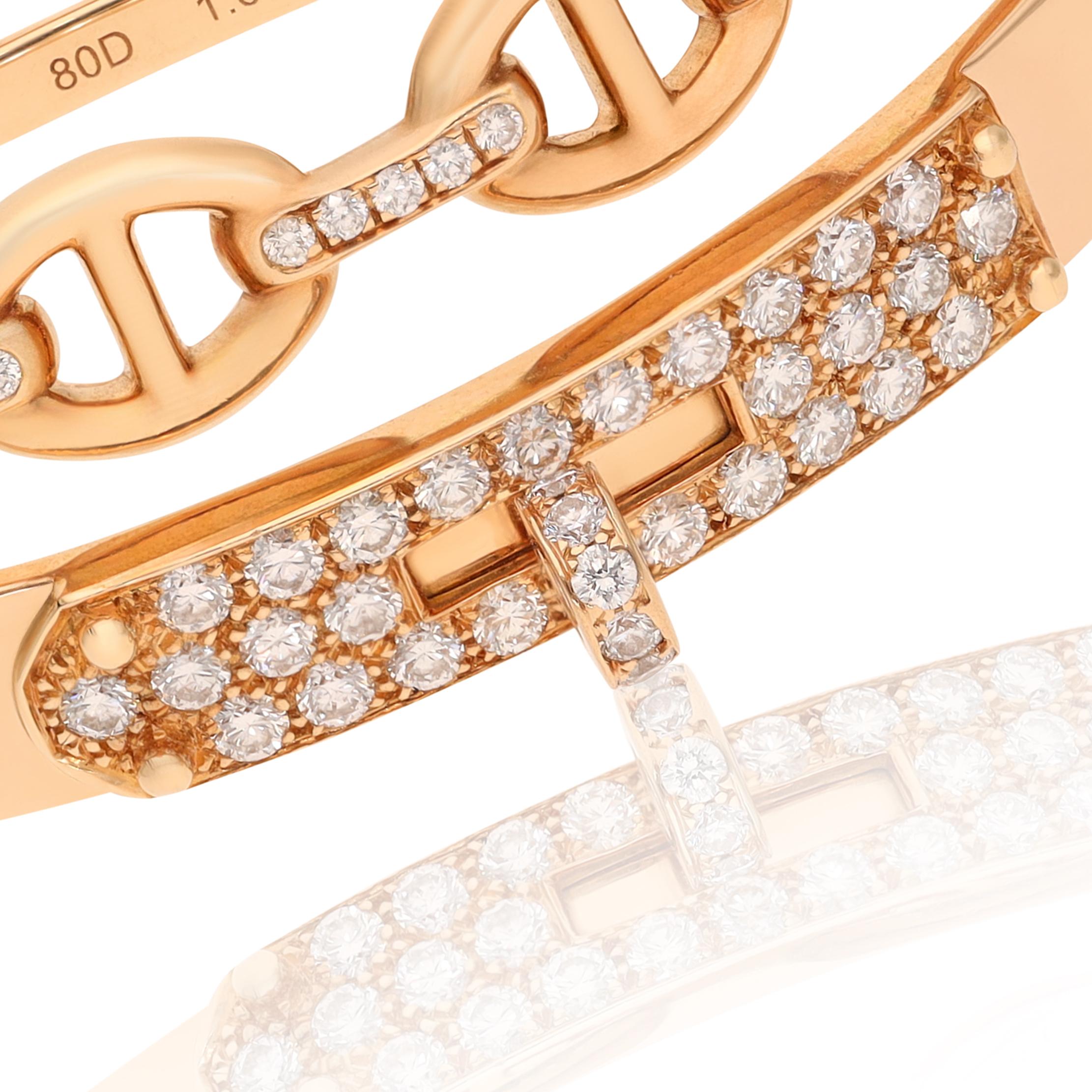HERMÈS 18 K Rose Gold and Diamond Alchimie Bracelet