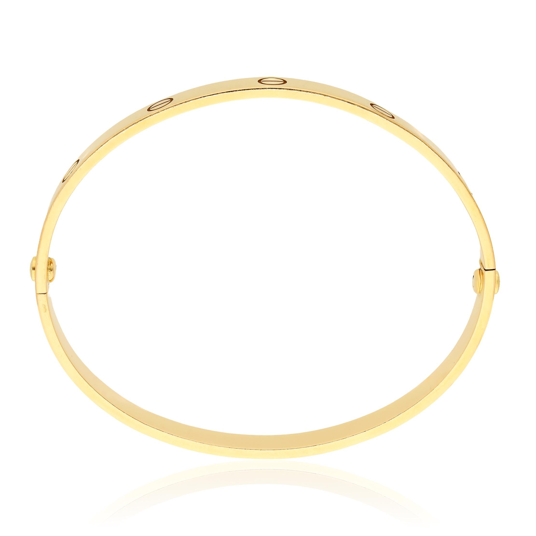 CARTIER 18K Yellow Gold Love Bracelet