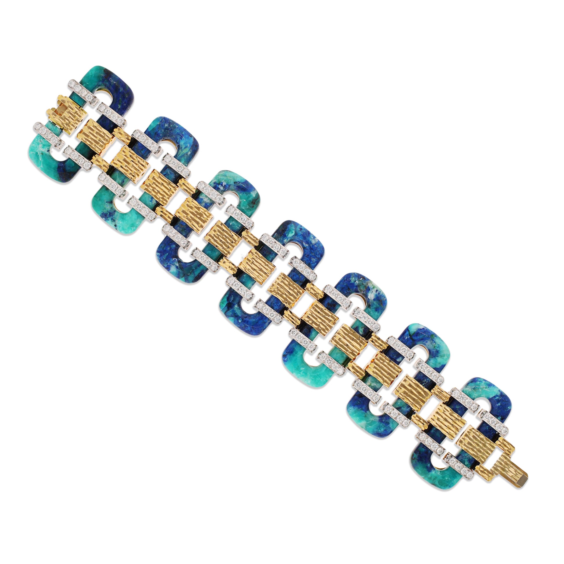 DAVID WEBB Tread Bracelet, Azurmalachite