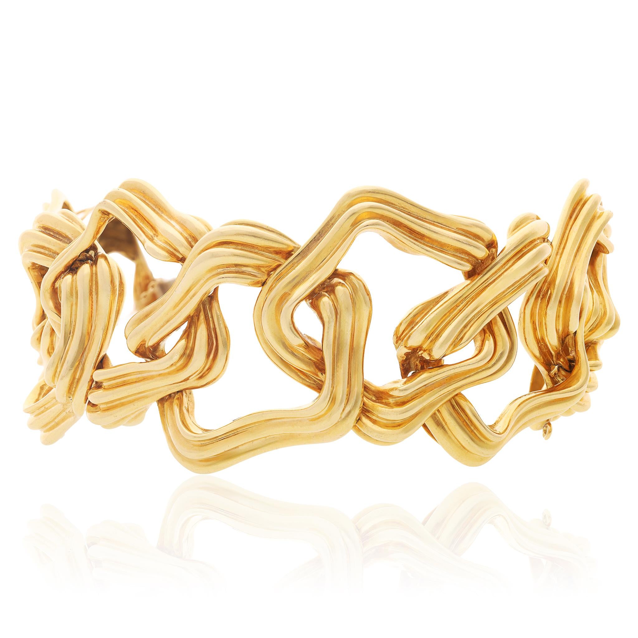 TIFFANY 18K Yellow Gold Wide Link Bracelet