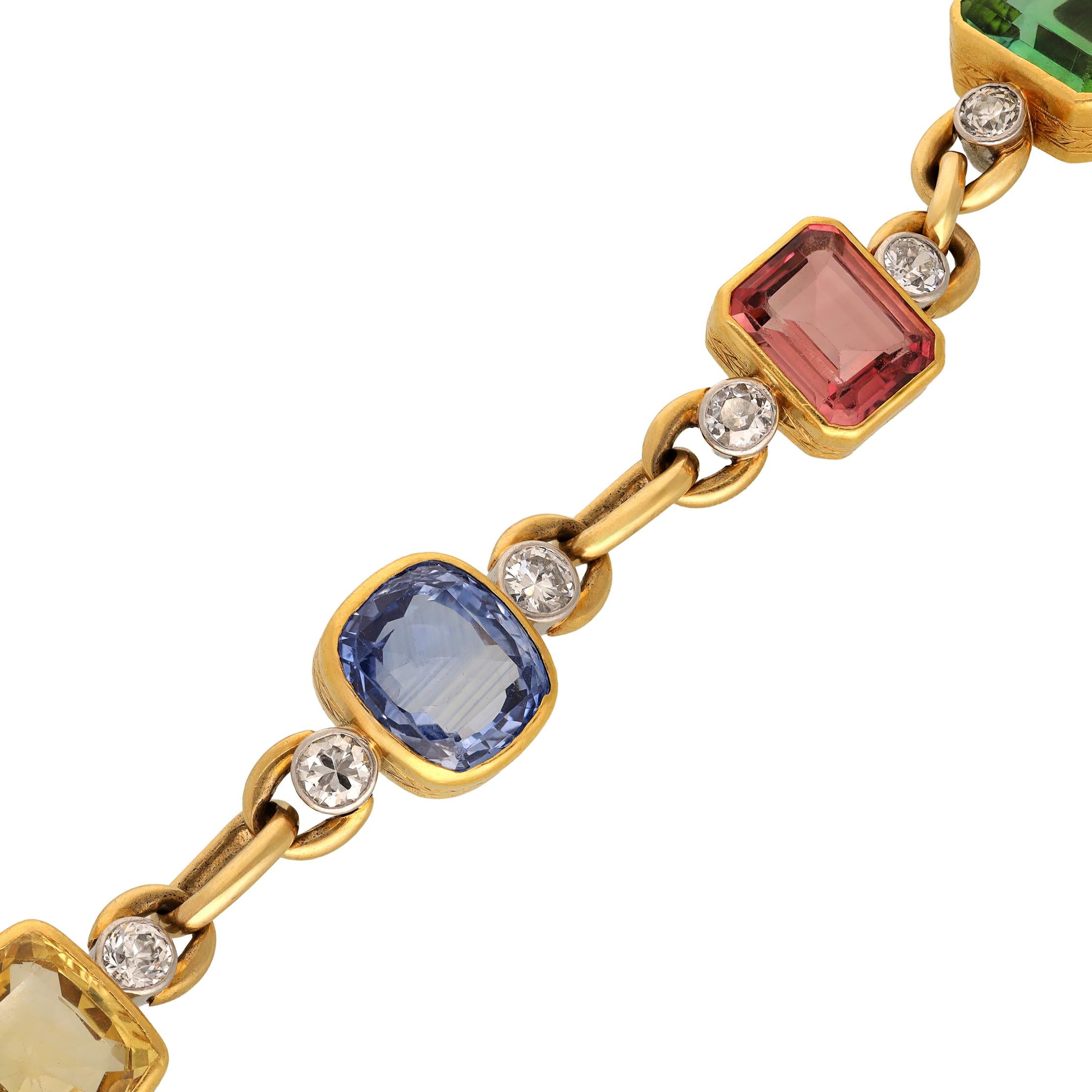 VAN CLEEF & ARPELS Multi-Color Sapphires, Tourmalines and Amethyst Bracelet