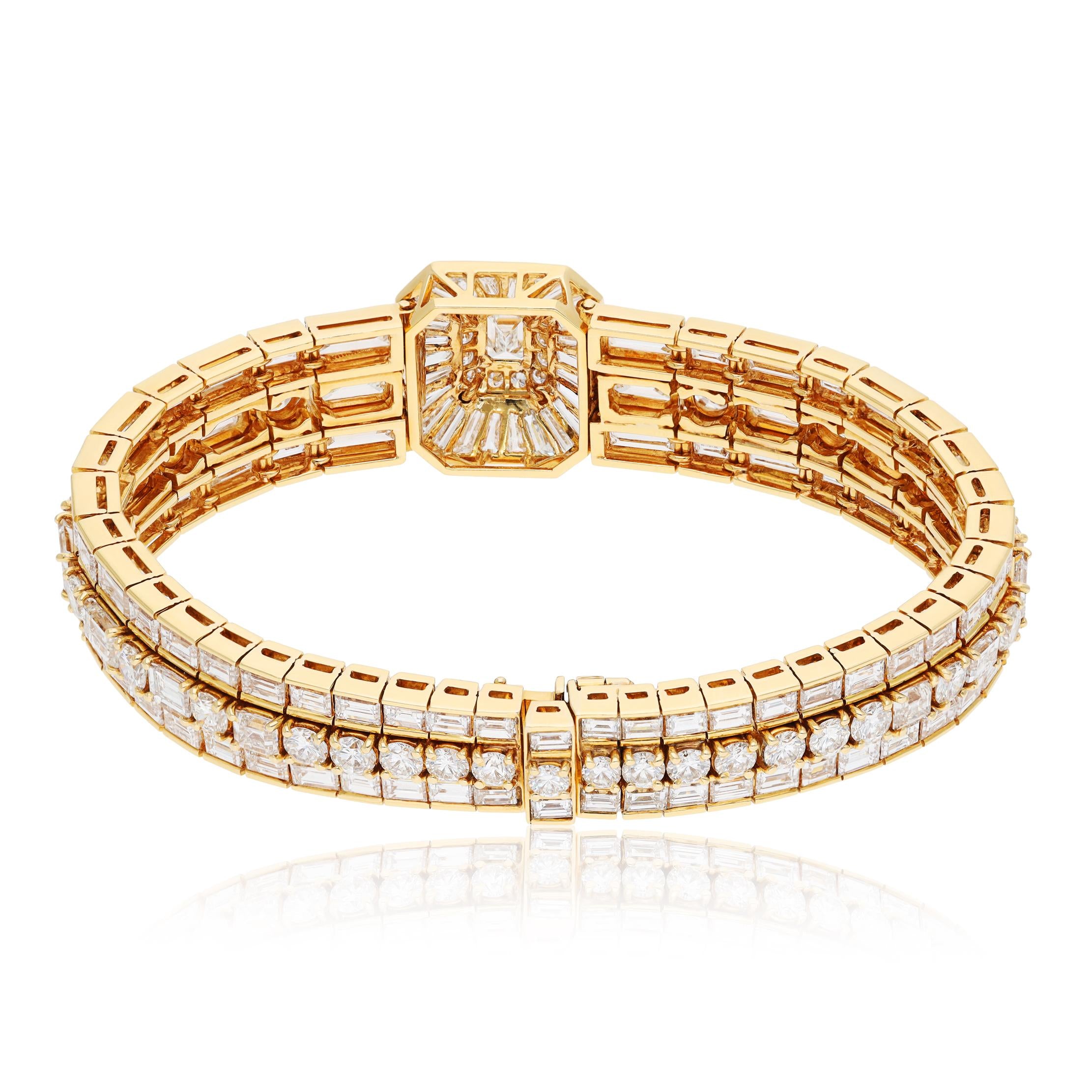 VAN CLEEF & ARPELS Emerald Cut, Baguette and Round Diamond Bracelet