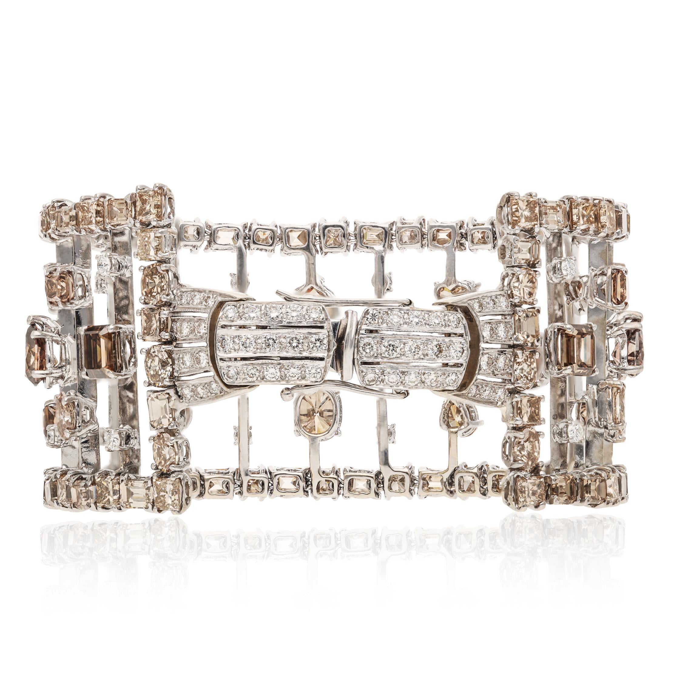 18K White Gold Fancy Colored Diamond Bracelet