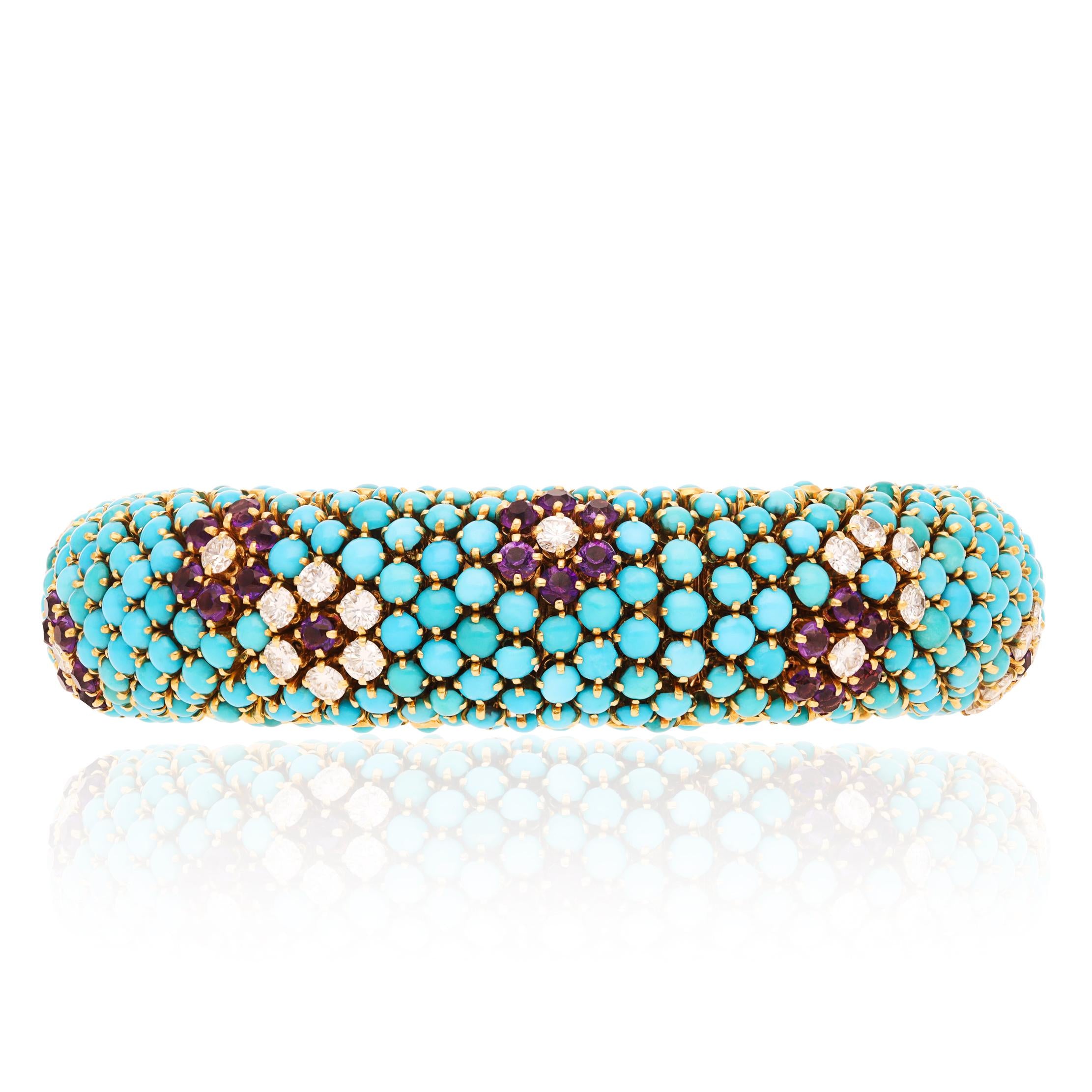 VAN CLEEF & ARPELS "Bagatelle" Turquoise, Amethyst and Diamond Bracelet