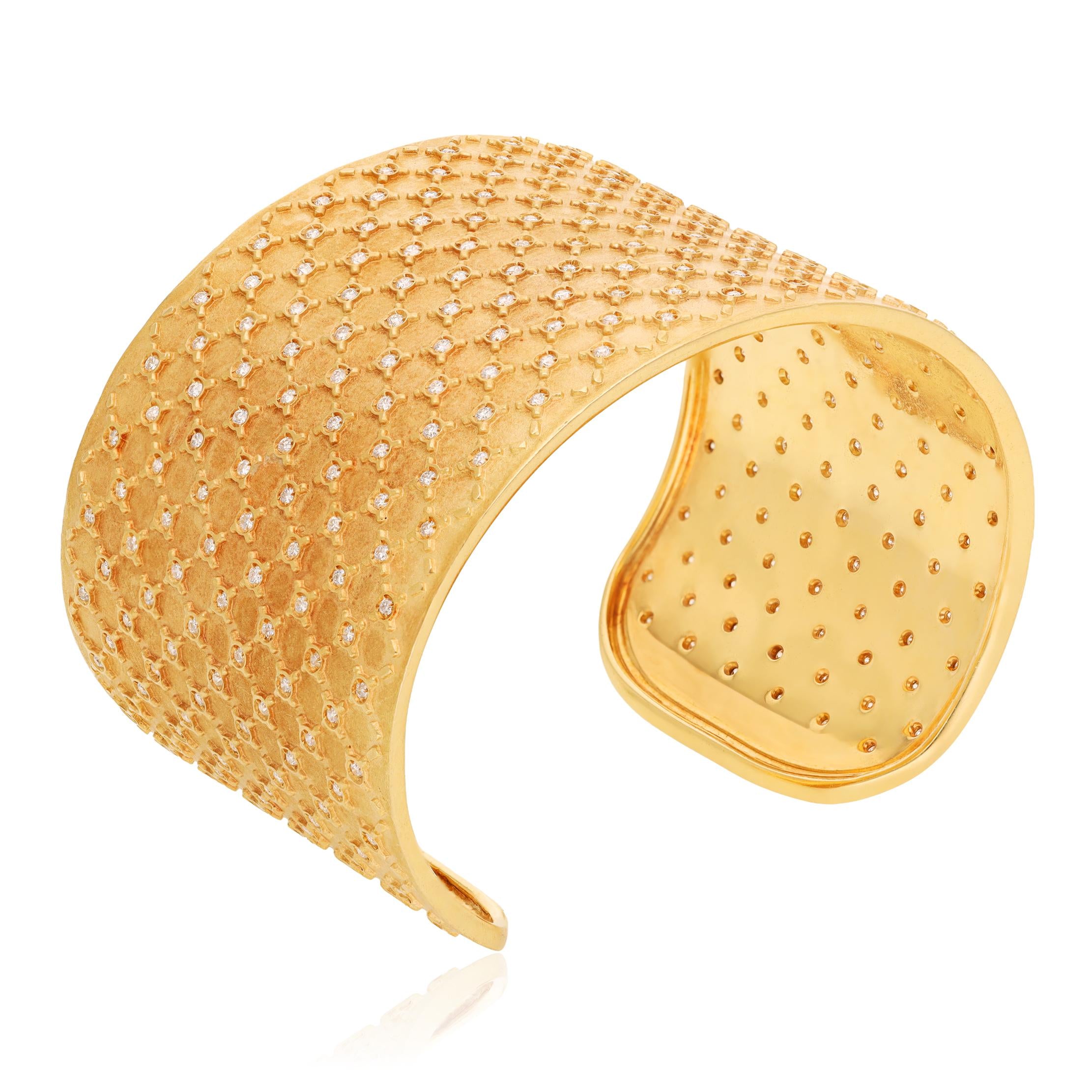 ESCADA 18K Yellow Gold and Diamond Cuff Bracelet