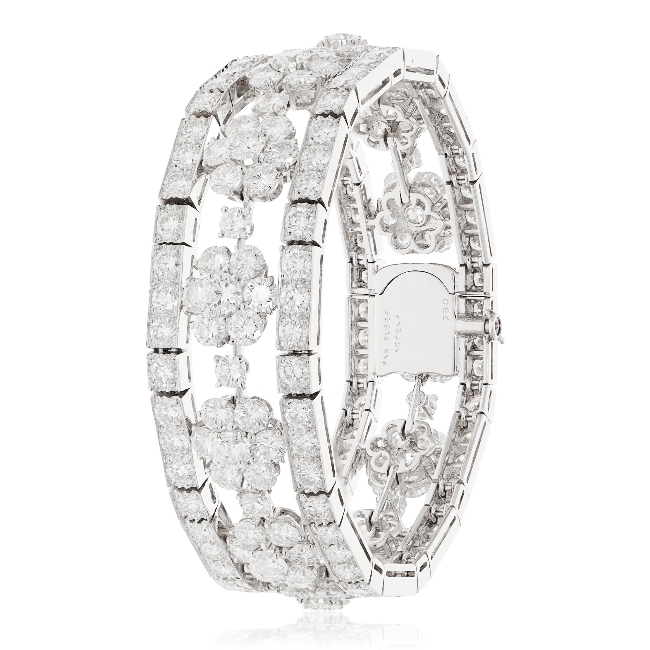 VAN CLEEF & ARPELS 18K White Gold and, Diamond Snowflake Bracelet