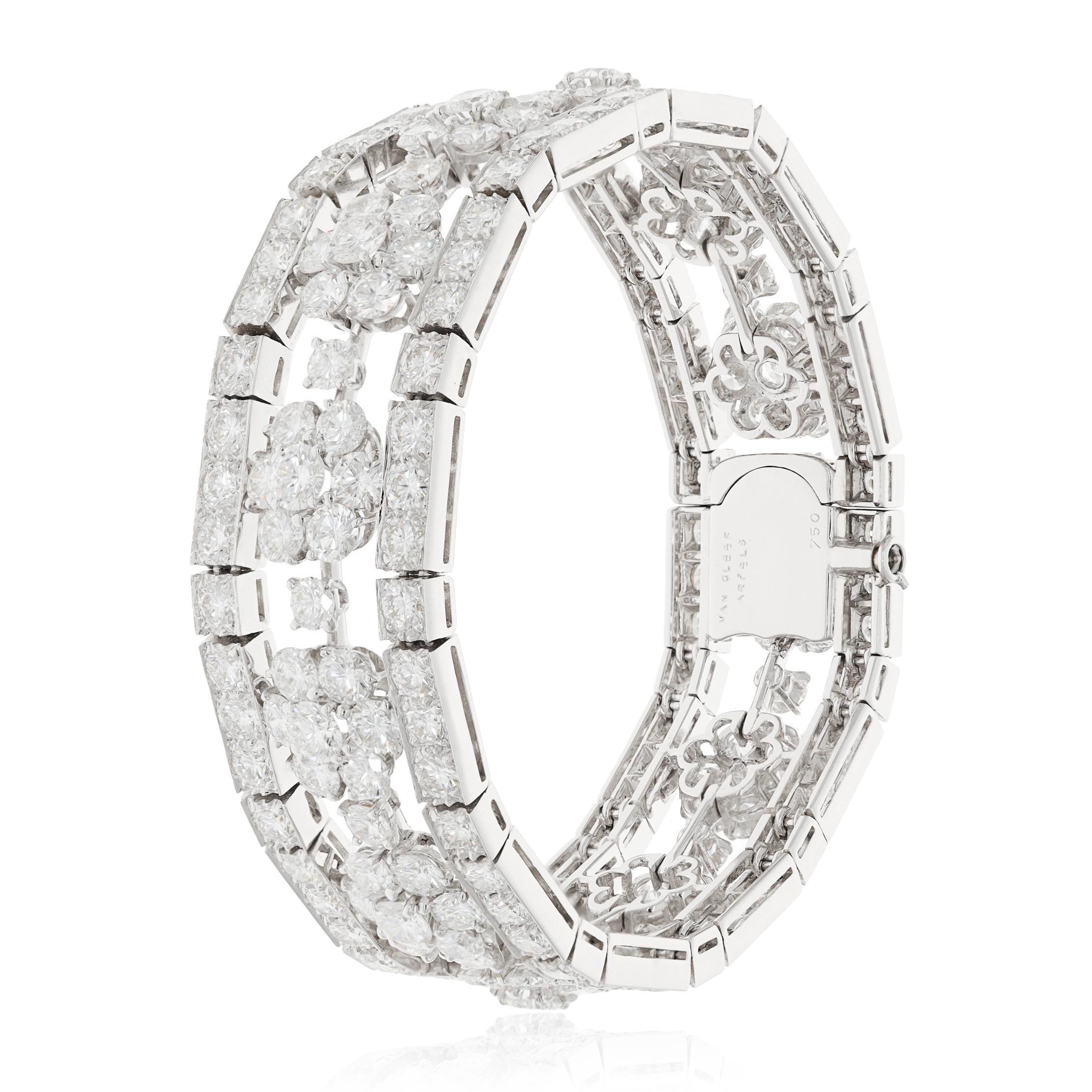 VAN CLEEF & ARPELS 18K White Gold and, Diamond Snowflake Bracelet