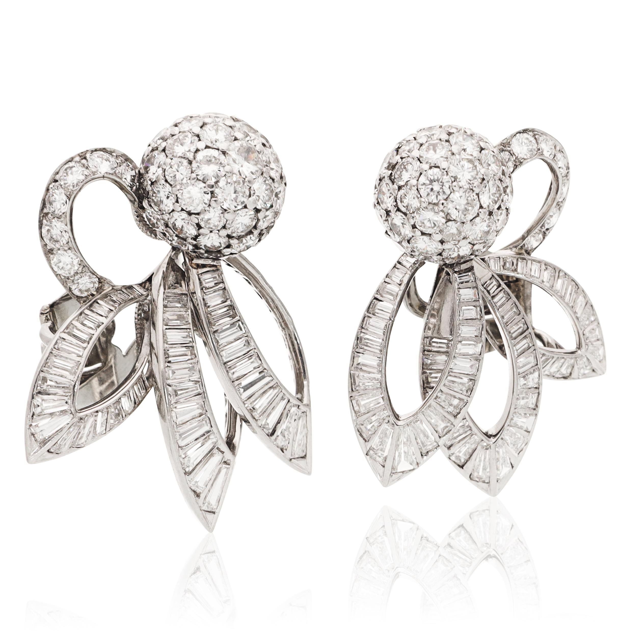CARTIER Stylized Floral Earclips