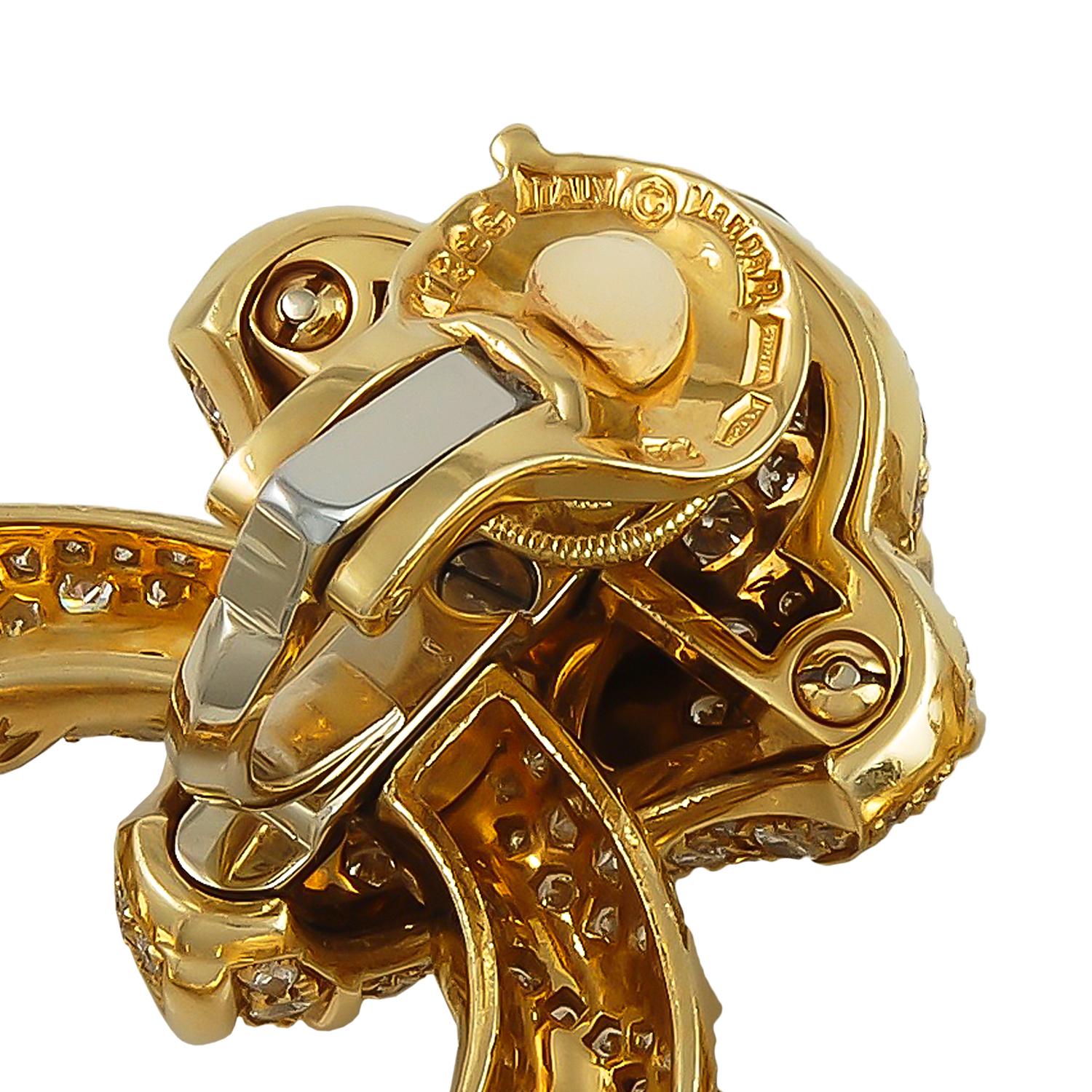 MARINA B. 18K Yellow Gold Diamond Ear Clips with Detachable Hoop