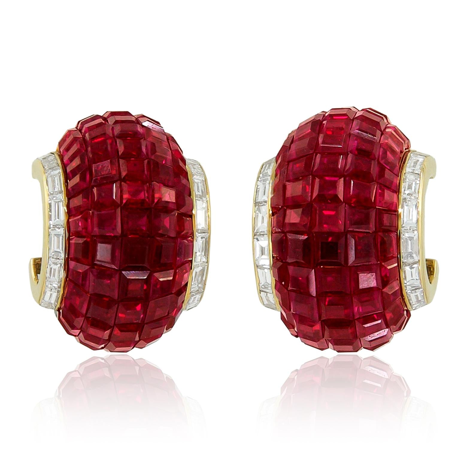 VAN CLEEF & ARPELS ‘Lampion’ Mystery-Set Ruby and Diamond Ear Clips
