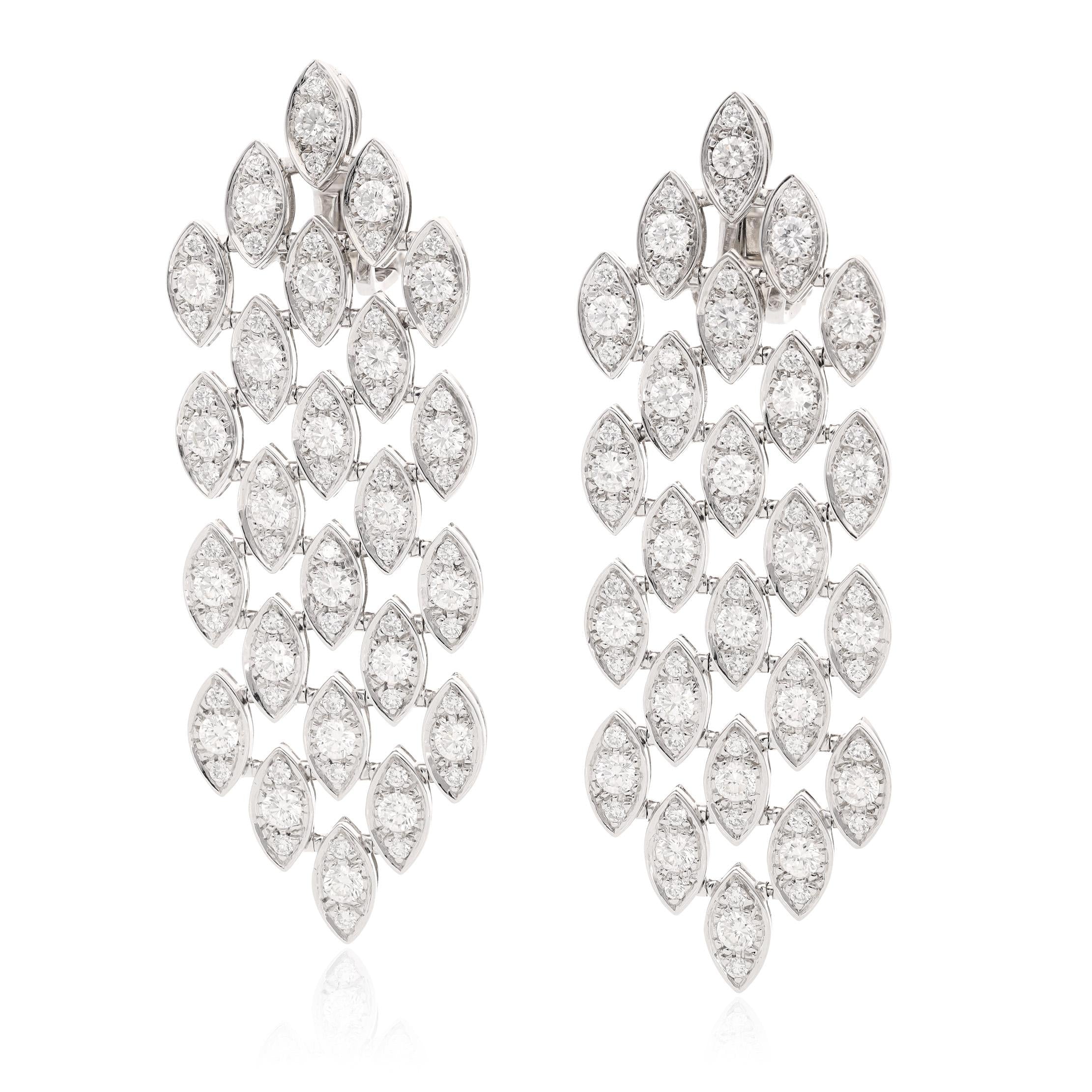 CARTIER 18K White Gold and Diamond Ear Clips