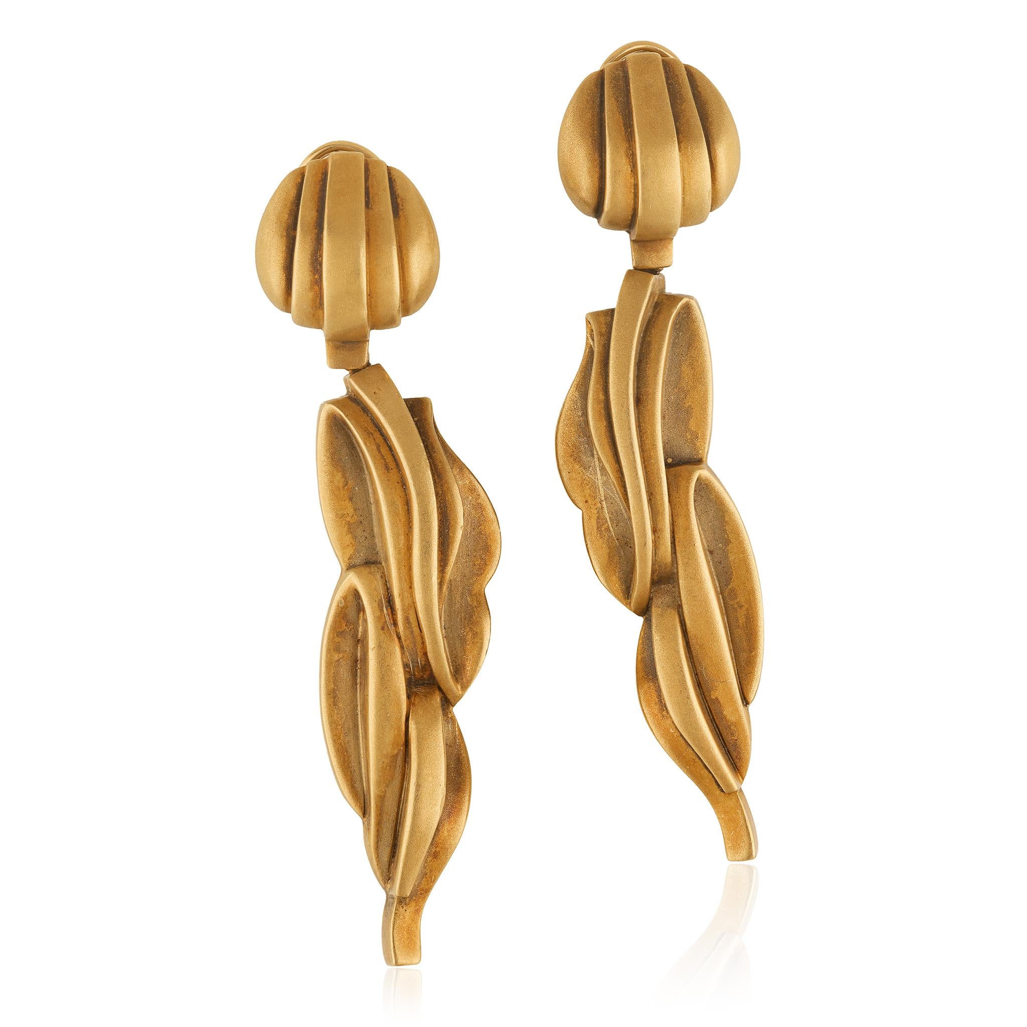 KIESELSTIEN CORD Matte Finish 18K Yellow Gold Ear Clips