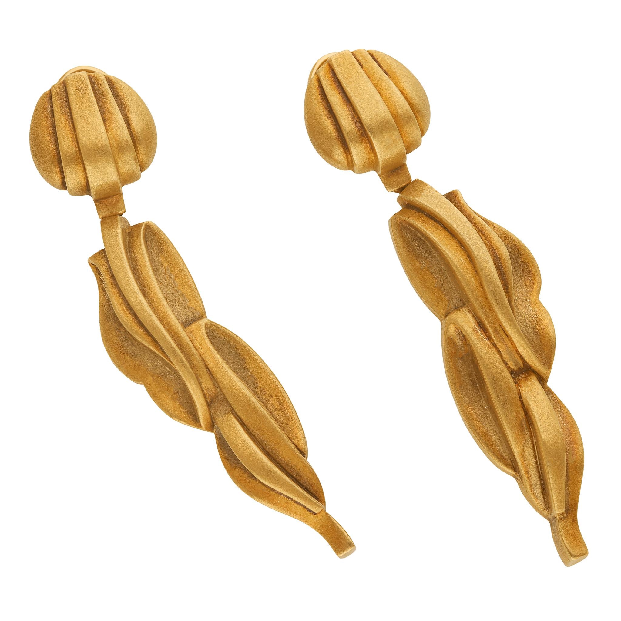 KIESELSTIEN CORD Matte Finish 18K Yellow Gold Ear Clips