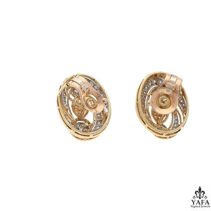 VAN CLEEF & ARPELS Vintage Collection Diamond Gold Arabesque Earrings