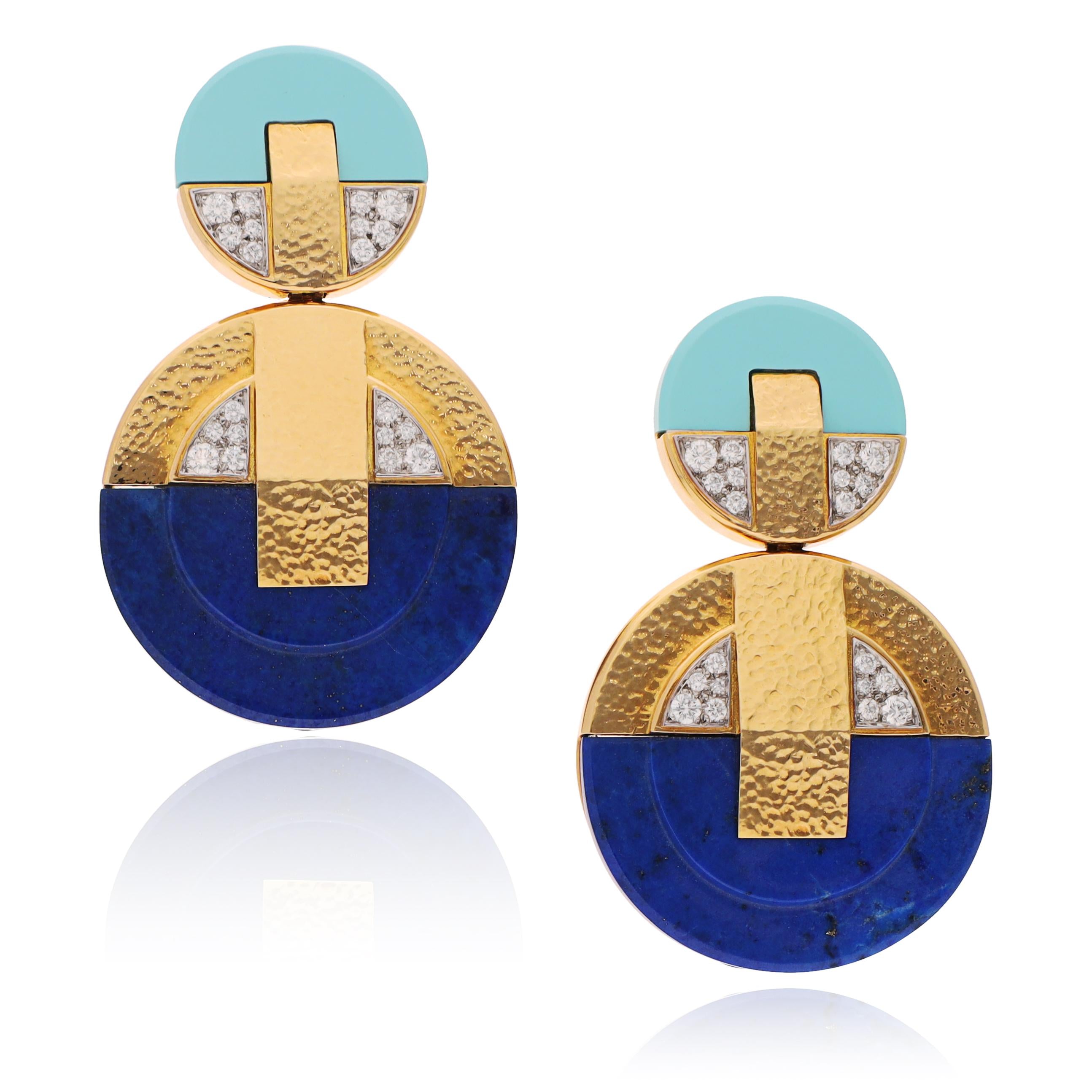 DAVID WEBB 'Discus' Ear Clips