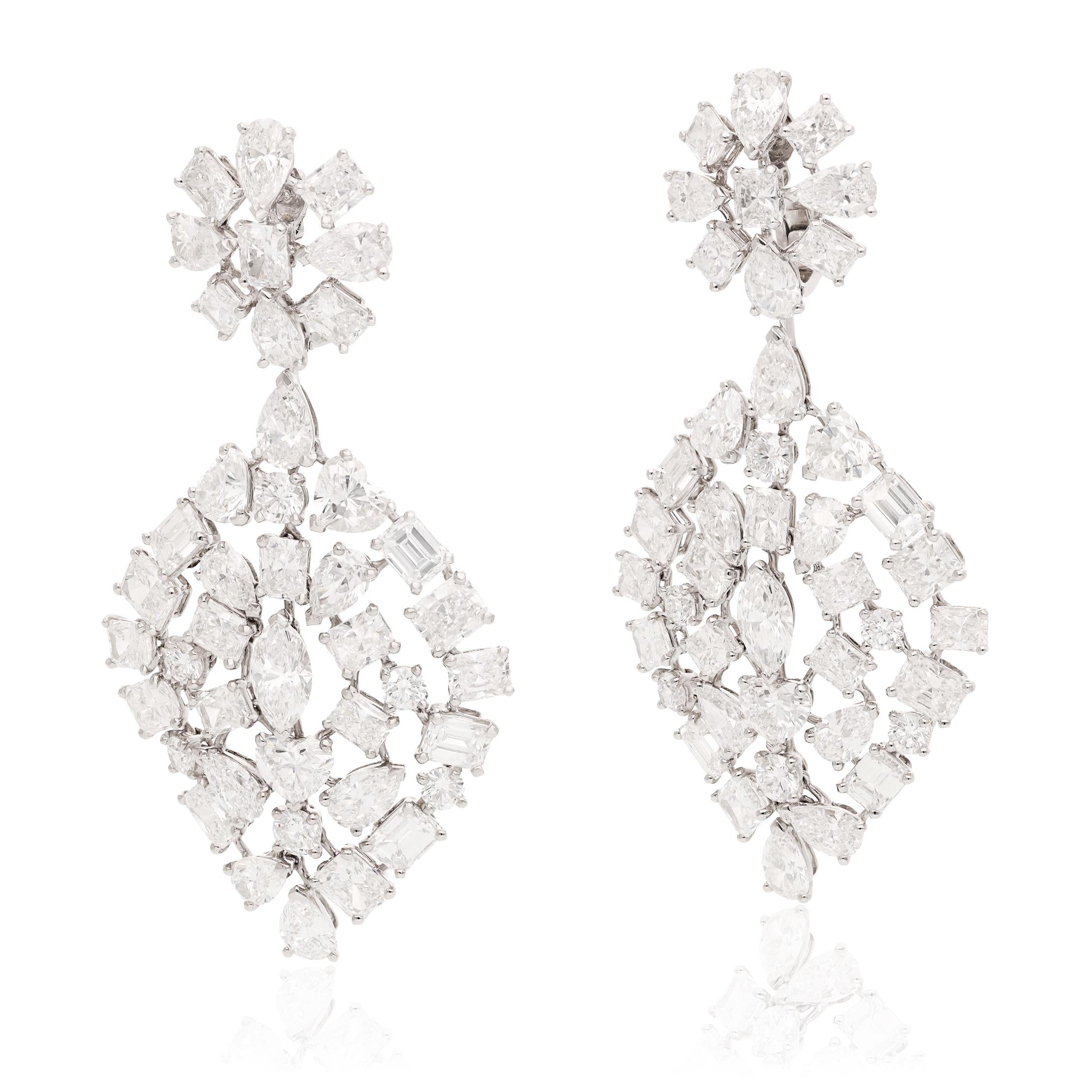 VAN CLEEF & ARPELS Platinum Diamond “Majestueux” Ear Clips