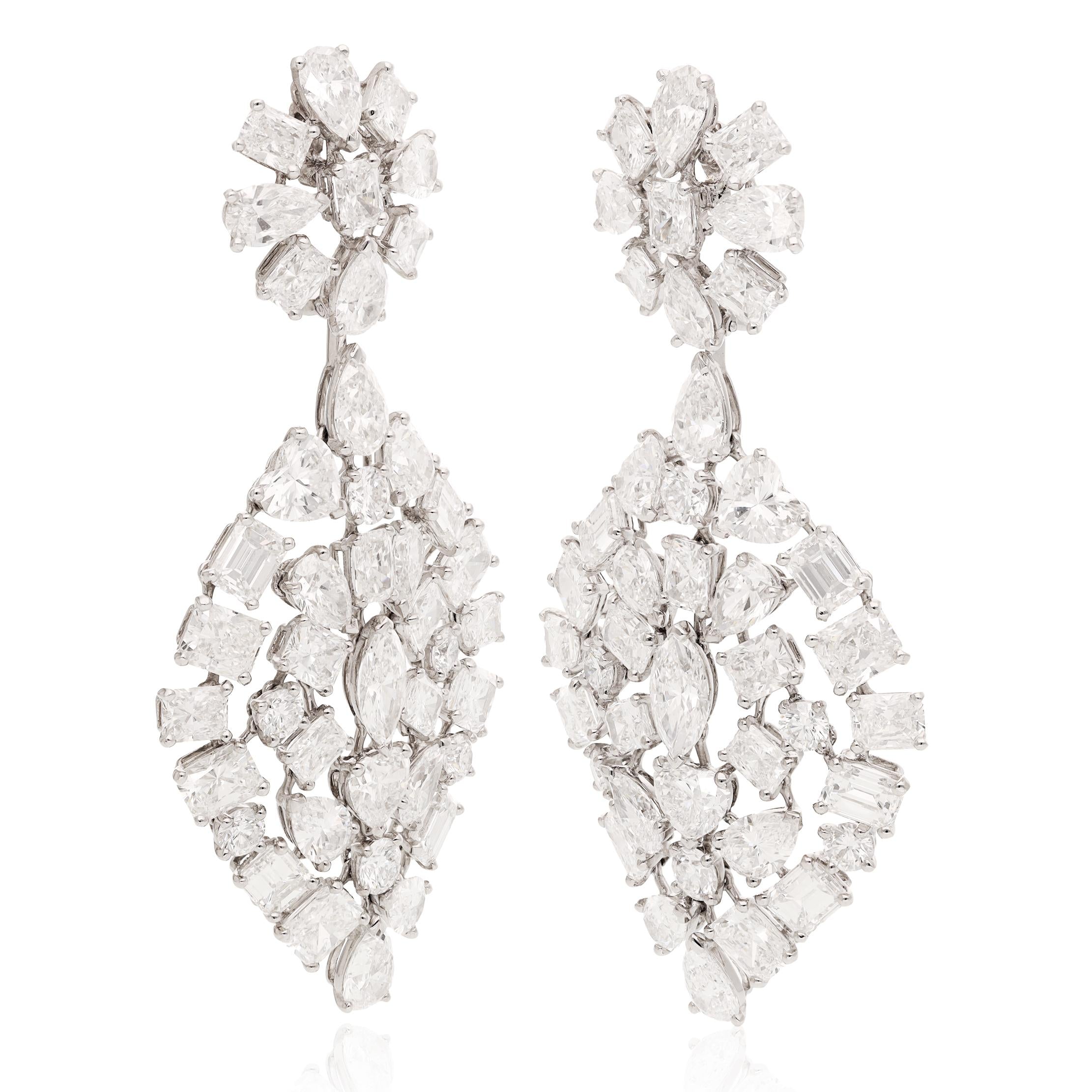 VAN CLEEF & ARPELS Platinum Diamond “Majestueux” Ear Clips