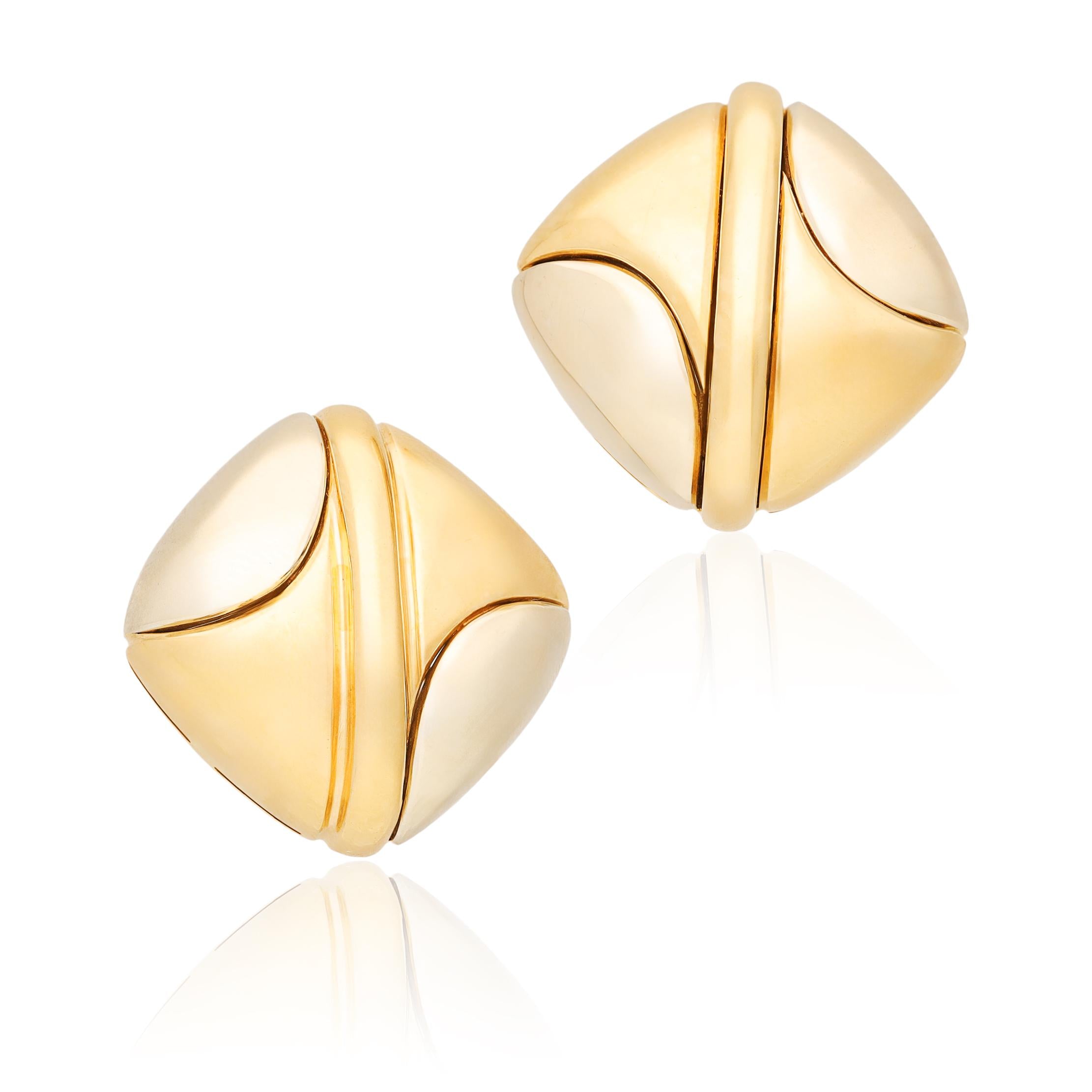 BVLGARI 18K Dual Hues of Gold Ear Clips