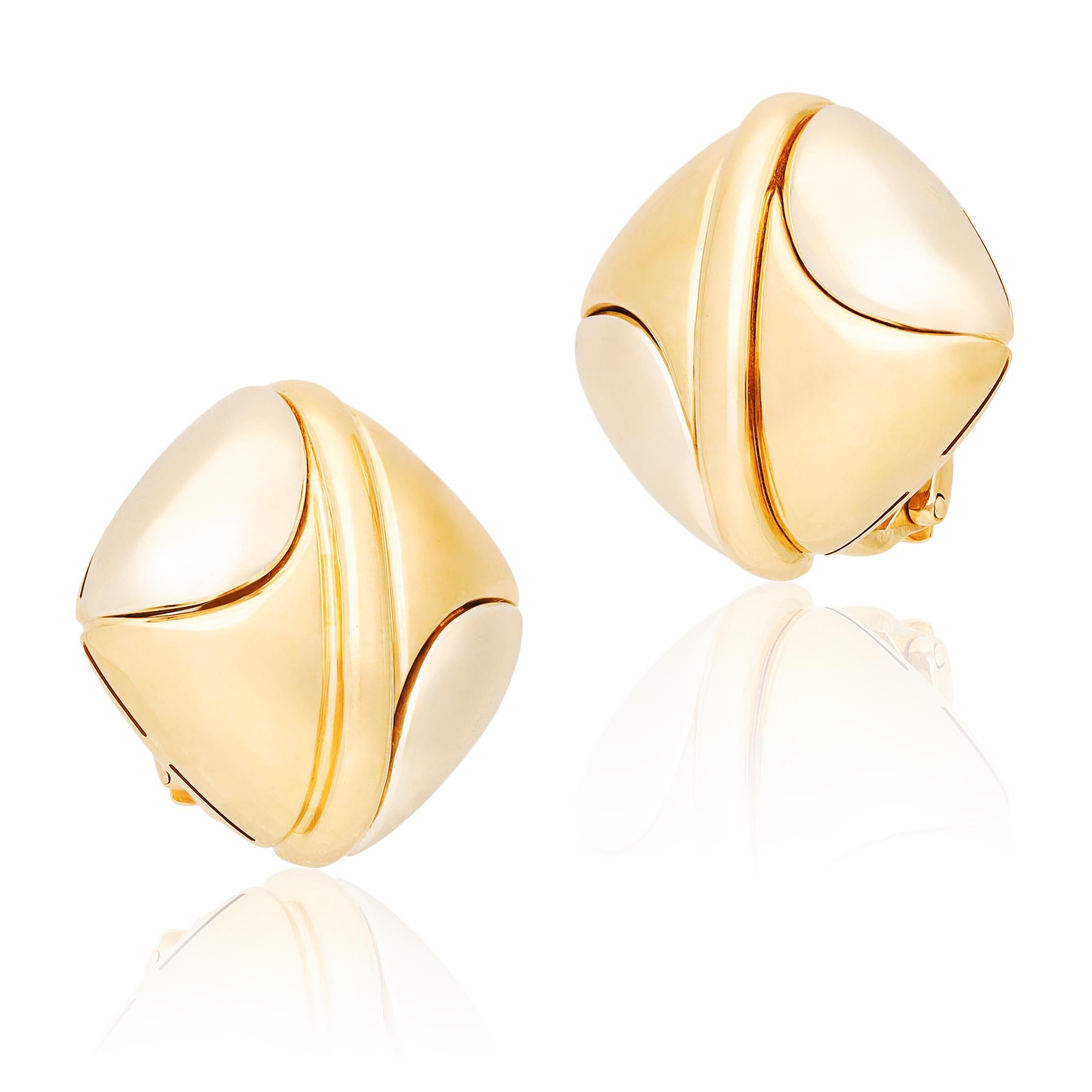 BVLGARI 18K Dual Hues of Gold Ear Clips