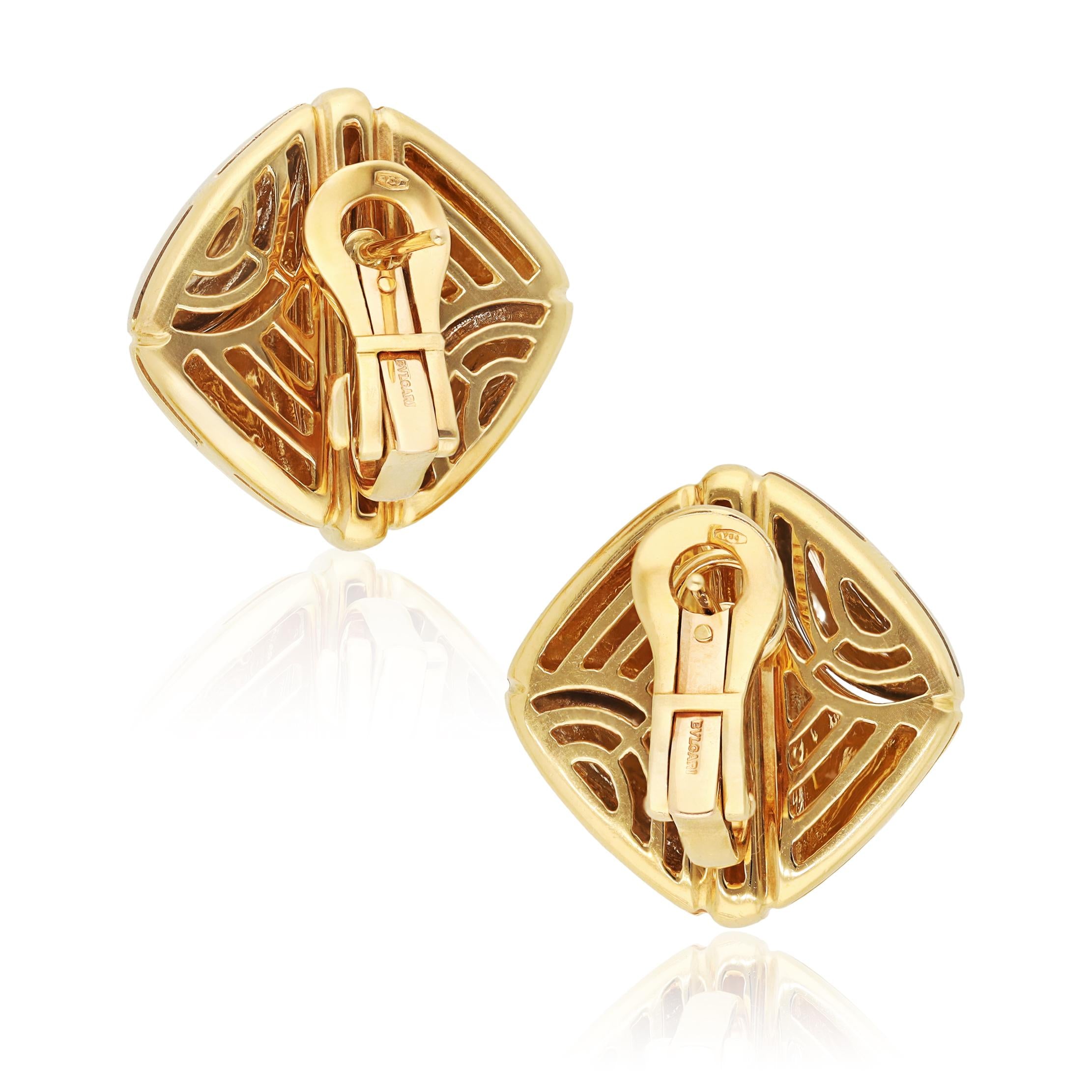 BVLGARI 18K Dual Hues of Gold Ear Clips