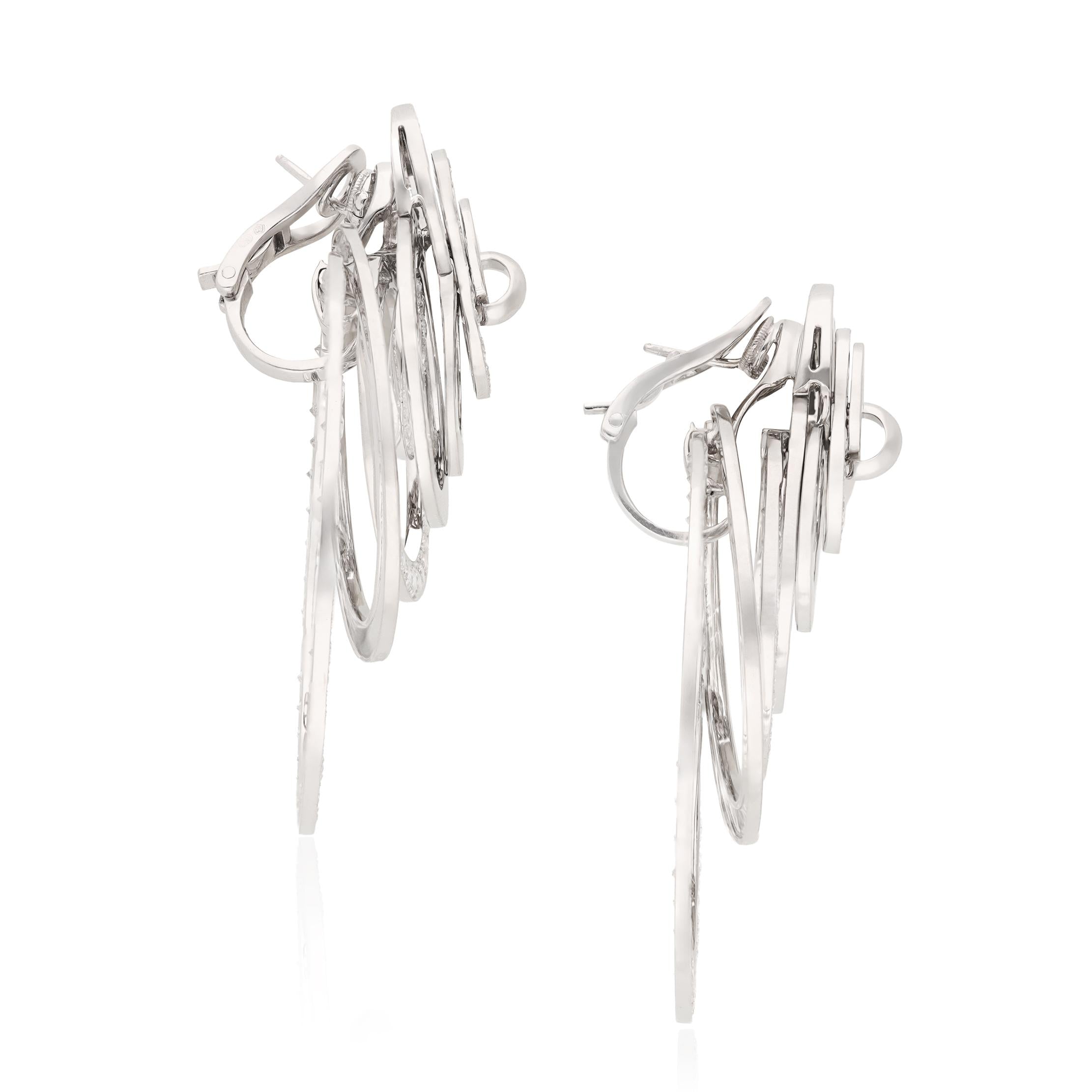 De GRISOGONO 18K White Gold and Diamond “Gypsy” Ear Clips