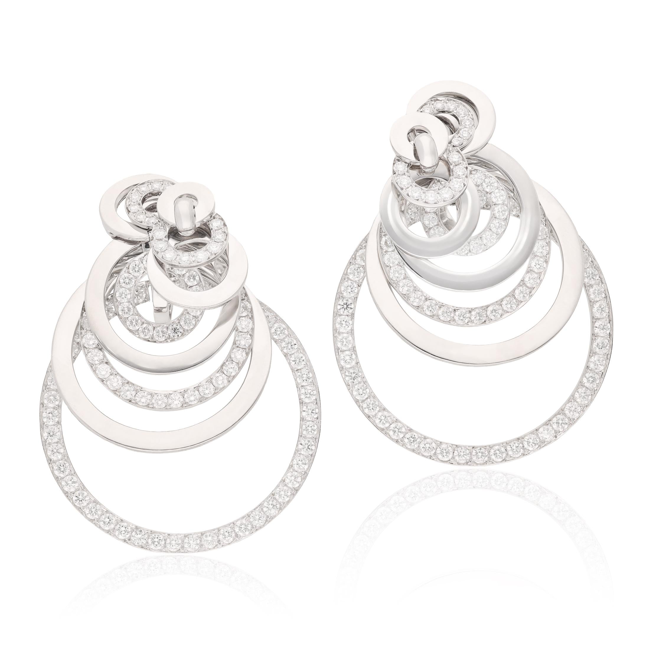 De GRISOGONO 18K White Gold and Diamond “Gypsy” Ear Clips