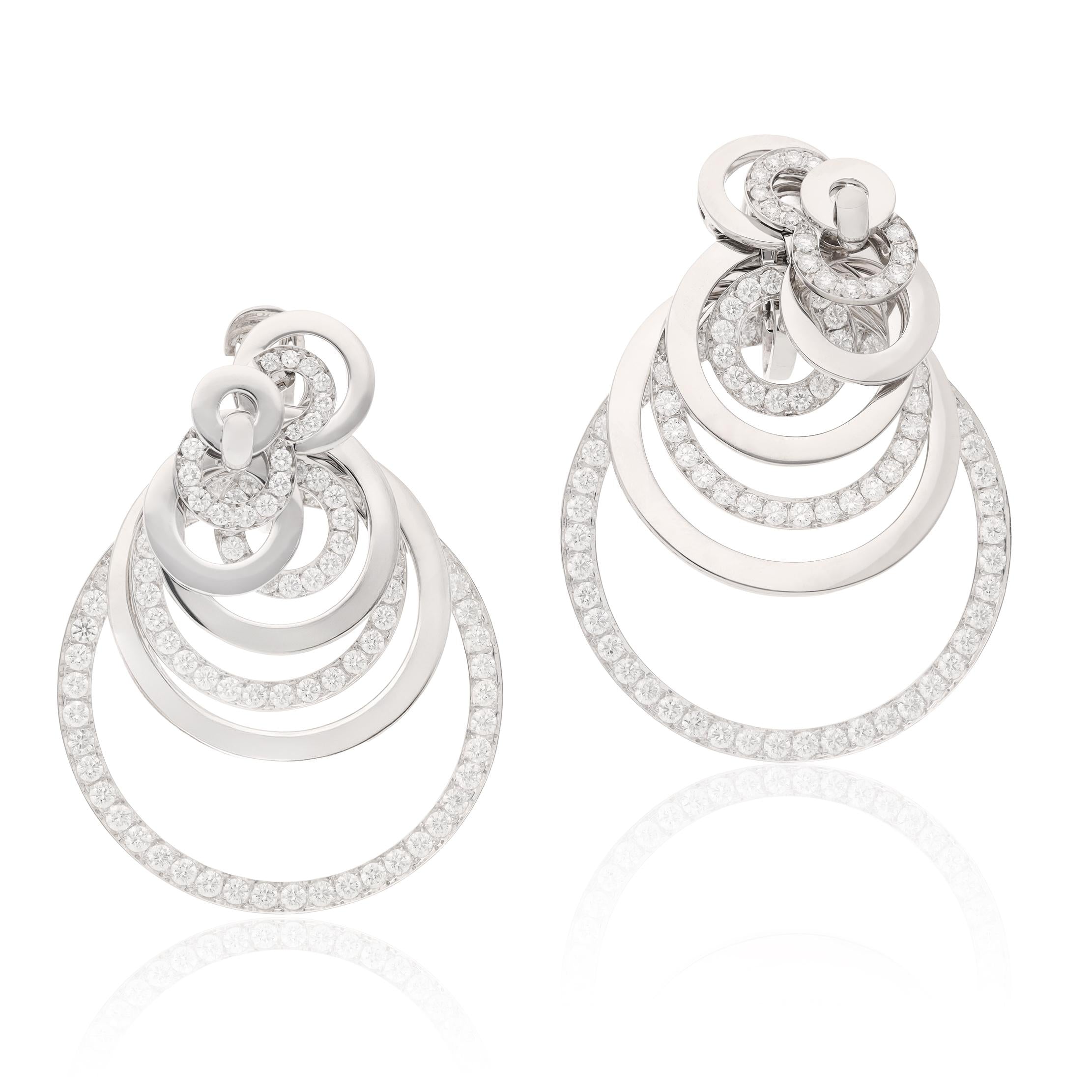 De GRISOGONO 18K White Gold and Diamond “Gypsy” Ear Clips