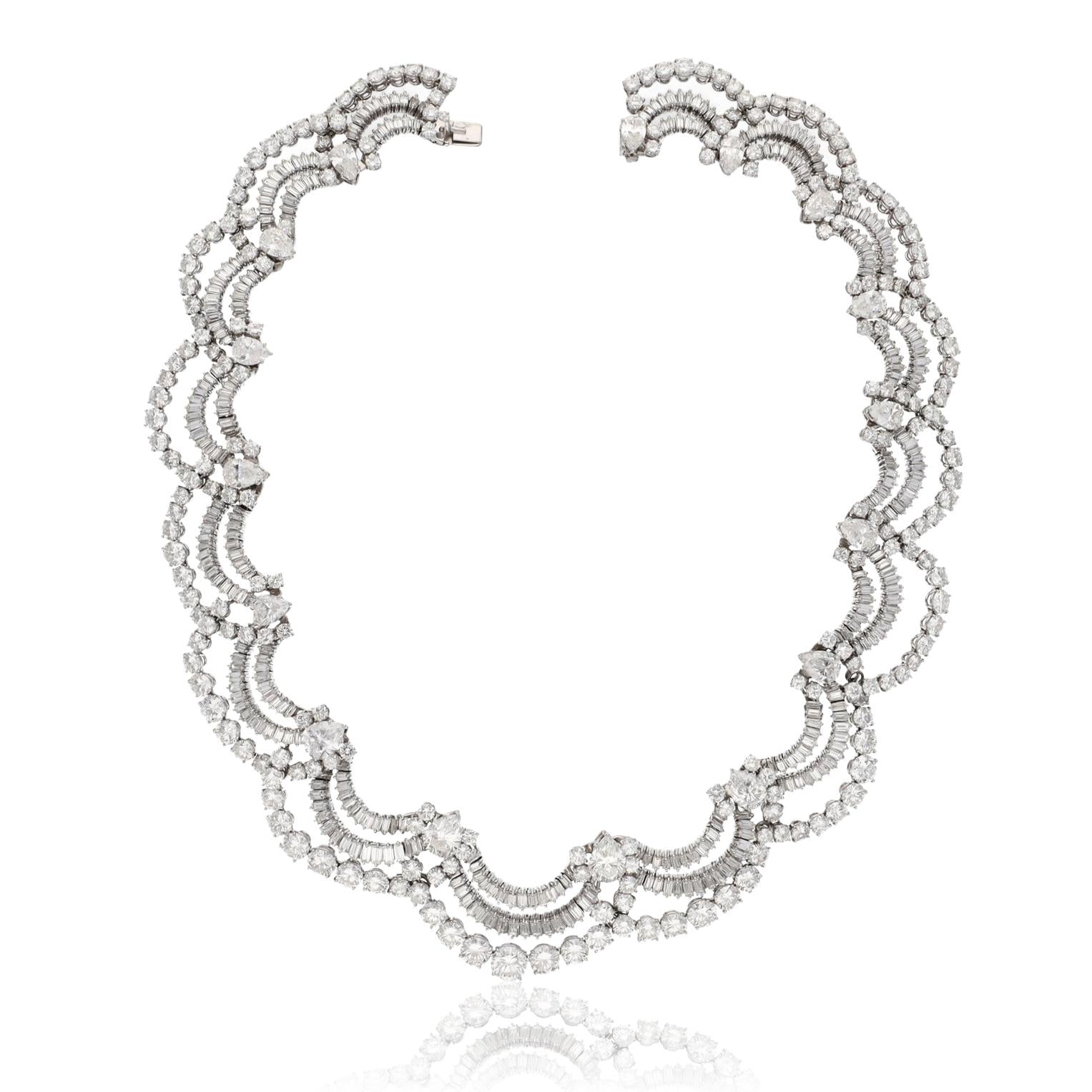 HARRY WINSTON Platinum 'Festoon' Diamond Necklace