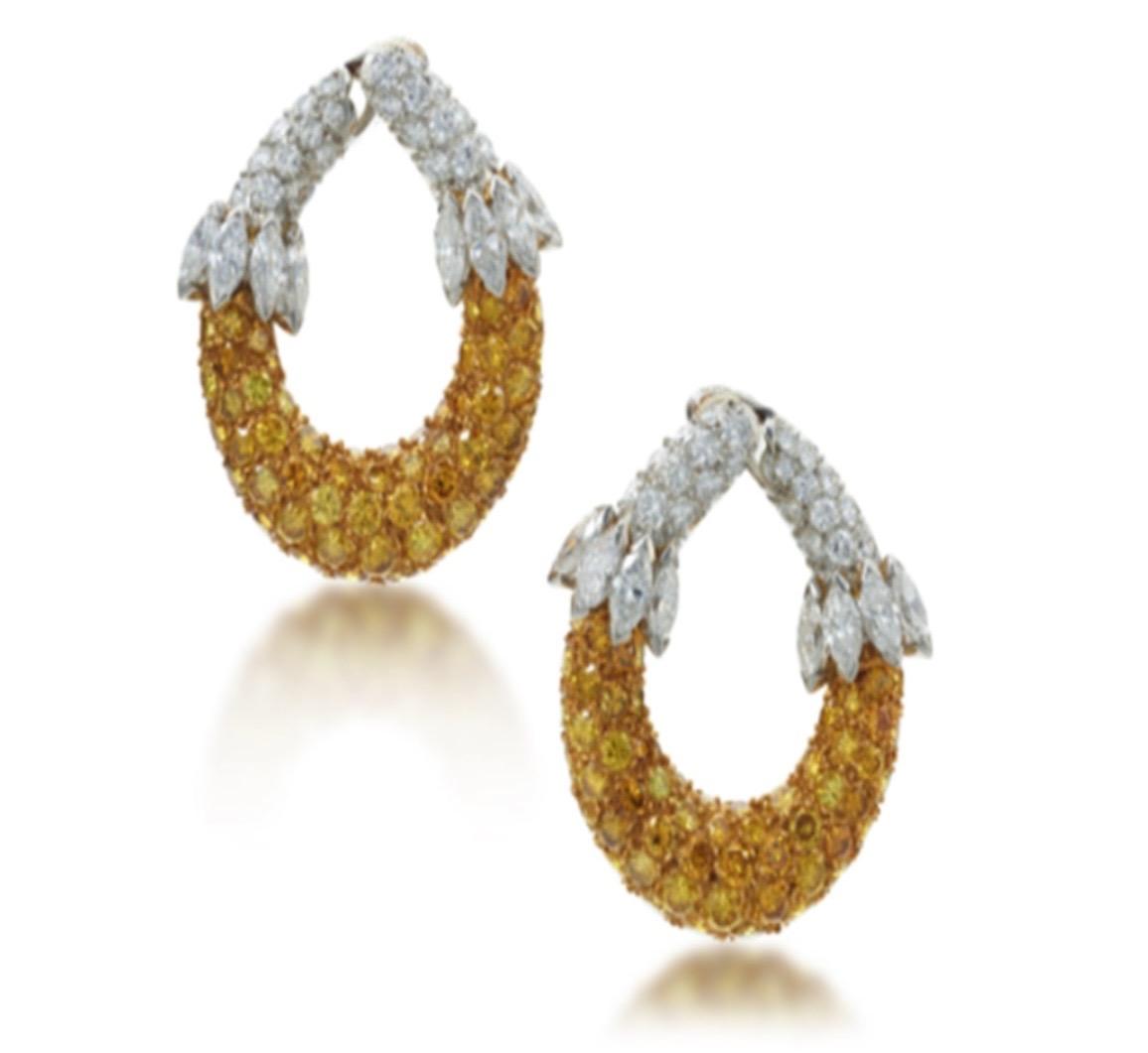 VAN CLEEF & ARPELS  18K Yellow Gold & Platinum White and Fancy Colored Diamond