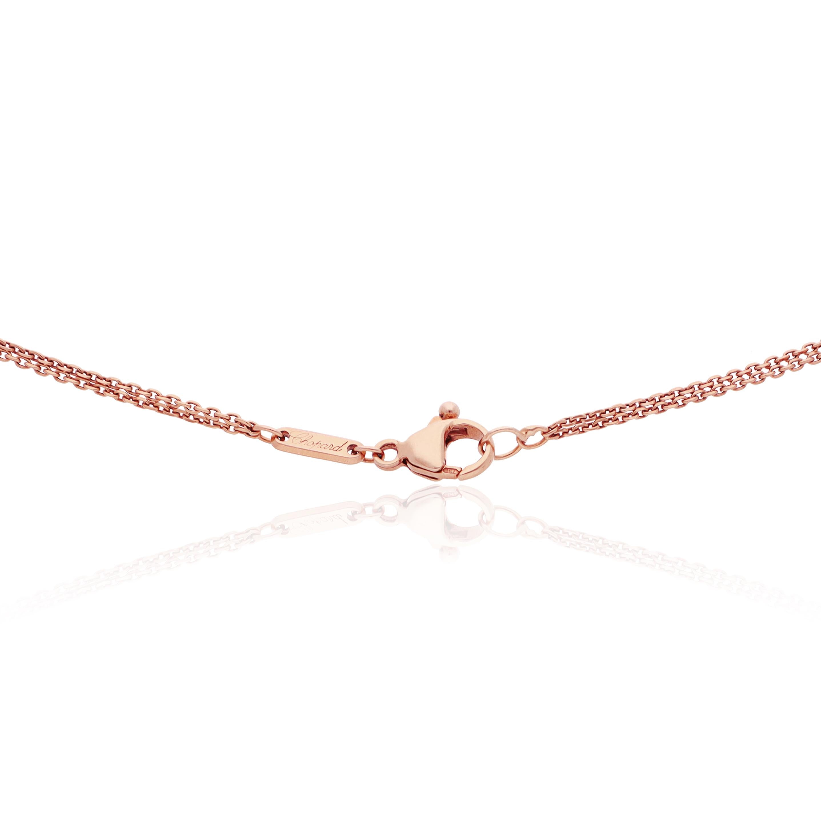 Chopard Rose Gold Happy Diamonds Heart Pendant Necklace