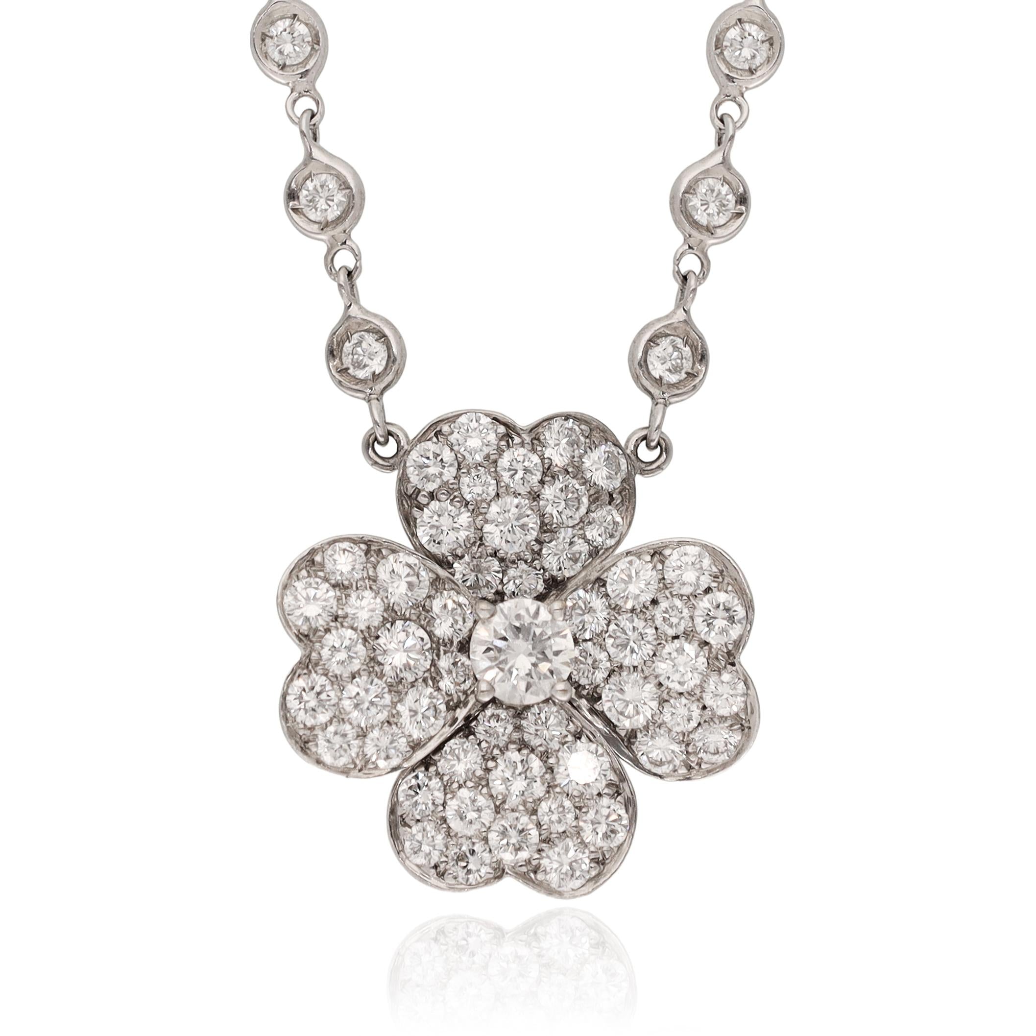 VAN CLEEF & ARPELS Diamond Cosmos Pendant Diamond Necklace