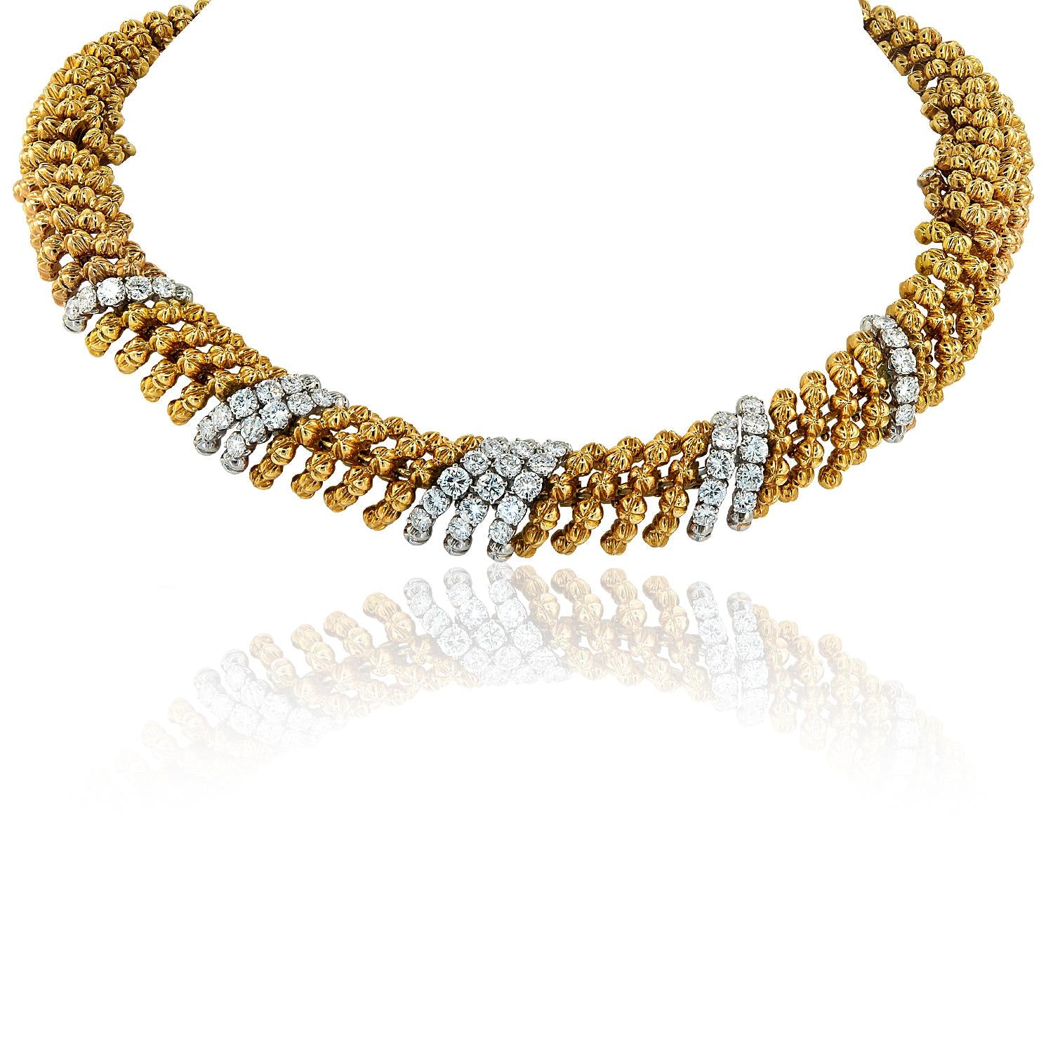 DAVID WEBB Diamond Necklace and Two Bracelets with Concealed Watch