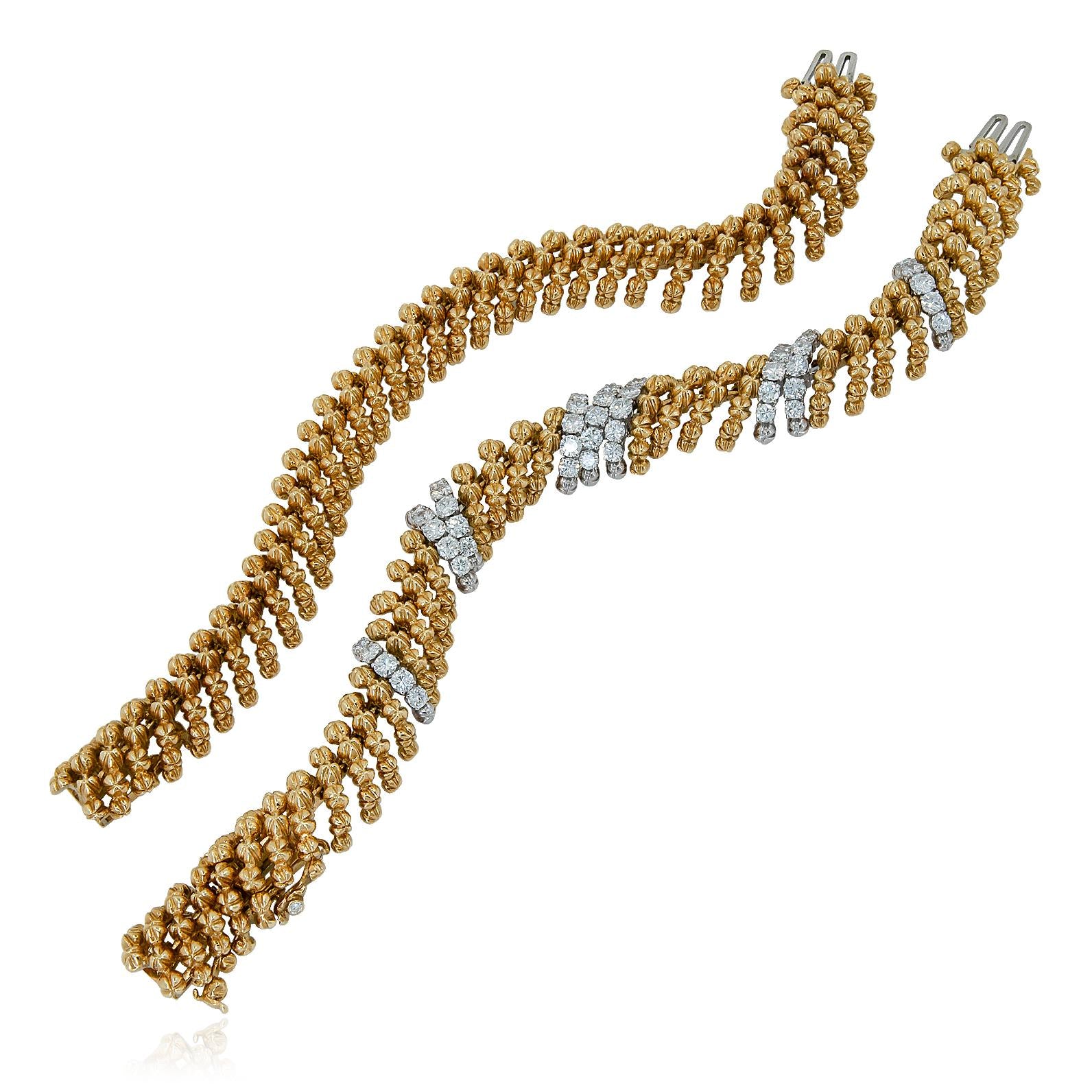 DAVID WEBB Diamond Necklace and Two Bracelets with Concealed Watch