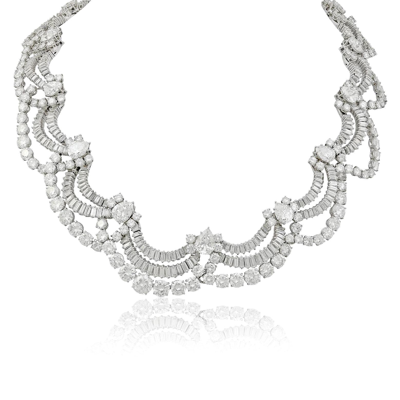 HARRY WINSTON Platinum 'Festoon' Diamond Necklace