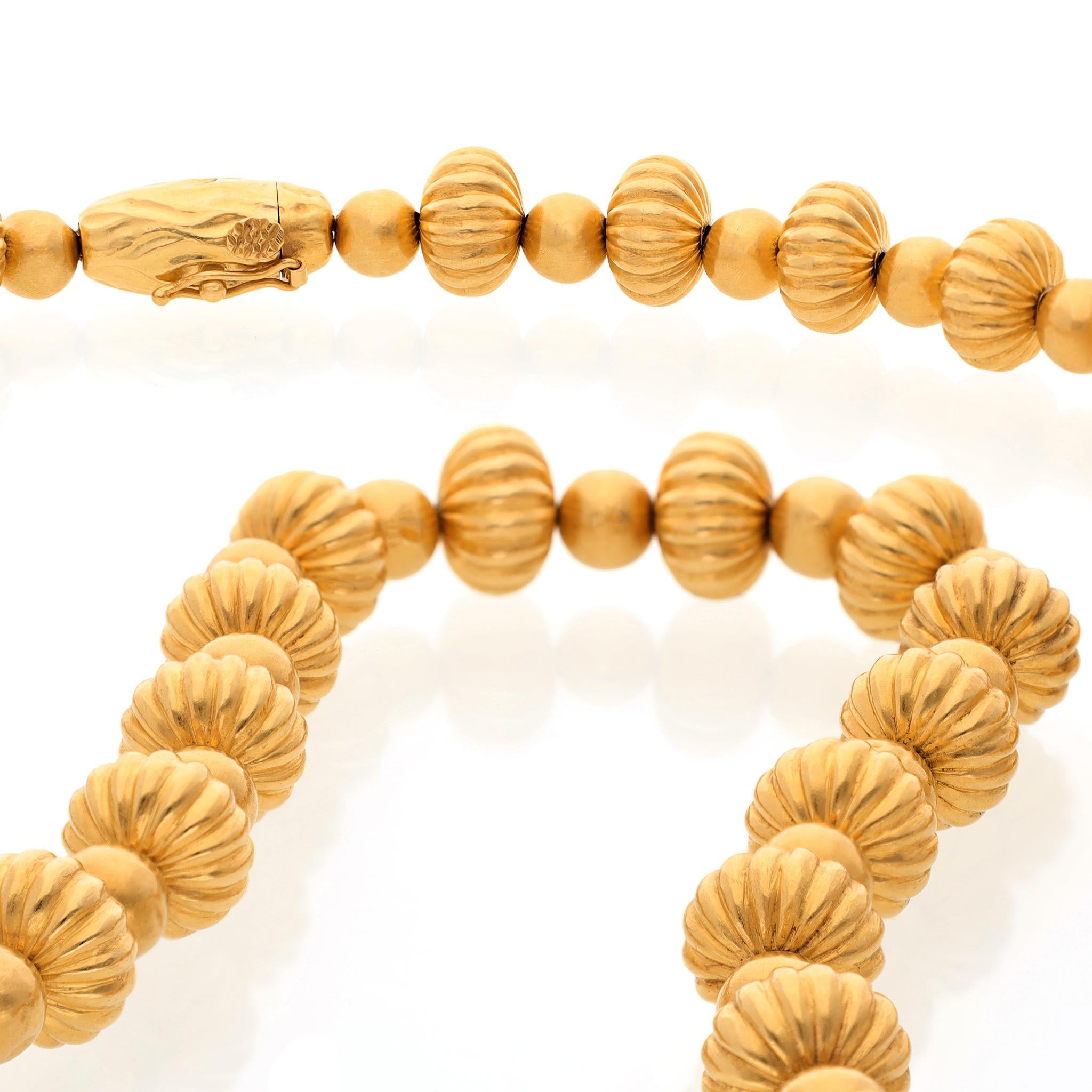 ILIAS LALAOUNIS 22K Yellow Gold Bead Necklace