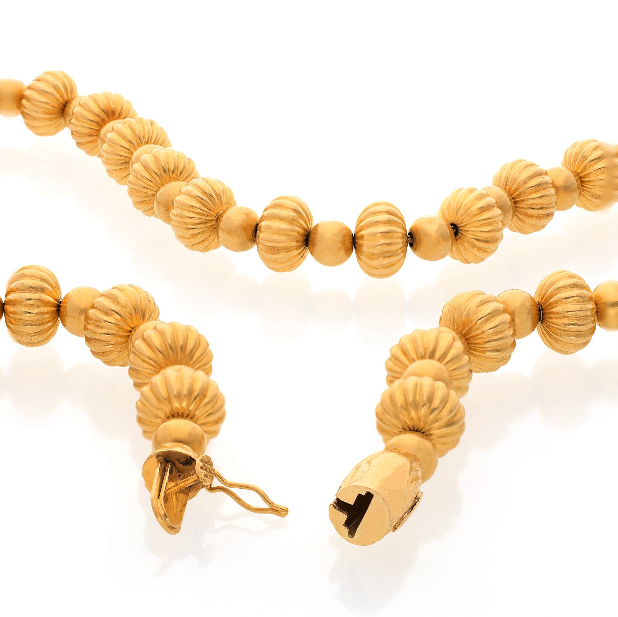 ILIAS LALAOUNIS 22K Yellow Gold Bead Necklace