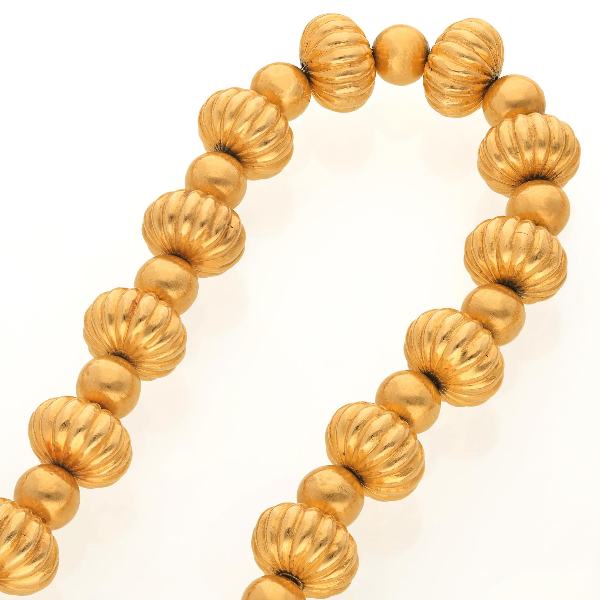 ILIAS LALAOUNIS 22K Yellow Gold Bead Necklace