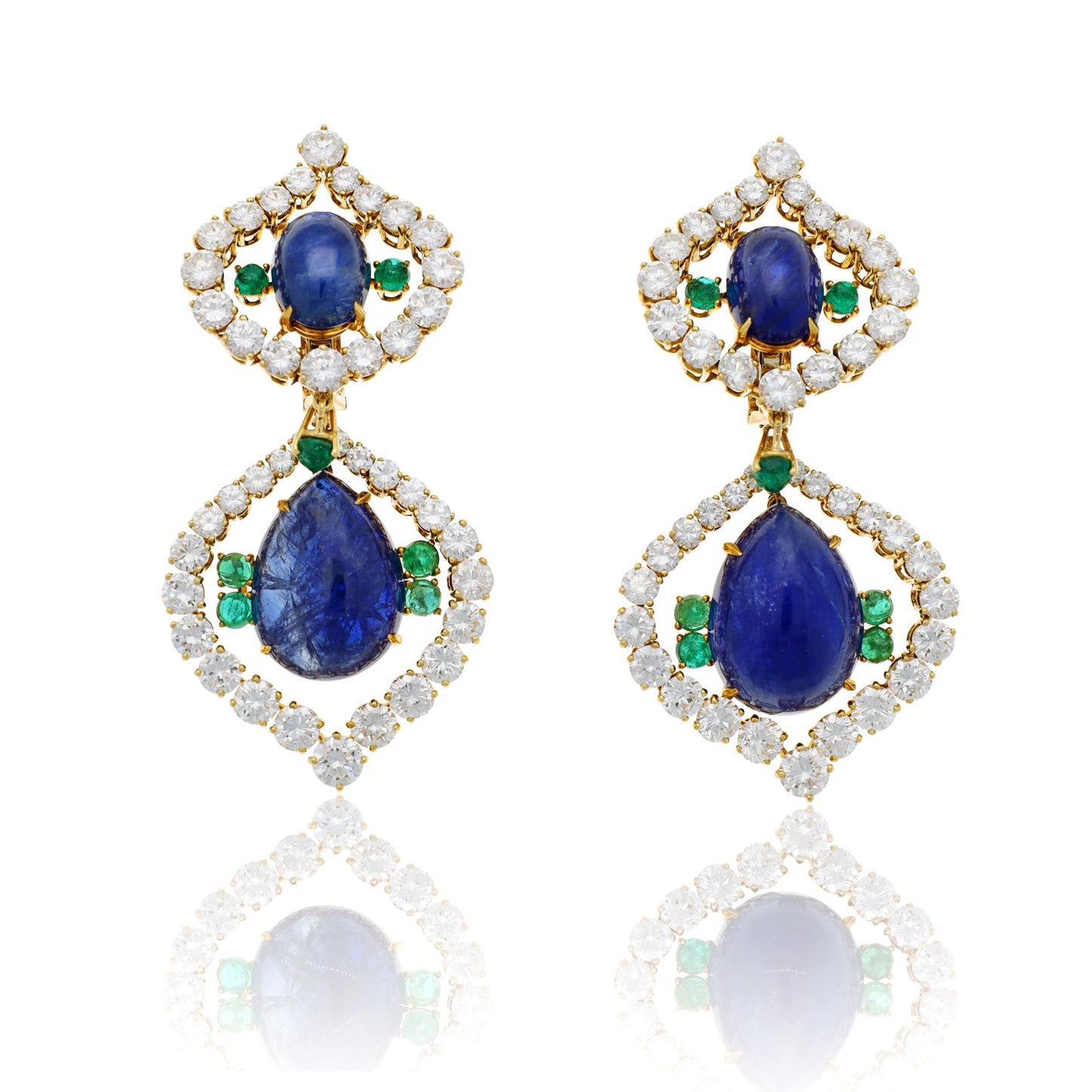 CARTIER Sapphire, Emerald and Diamond Necklace and Earrings Set