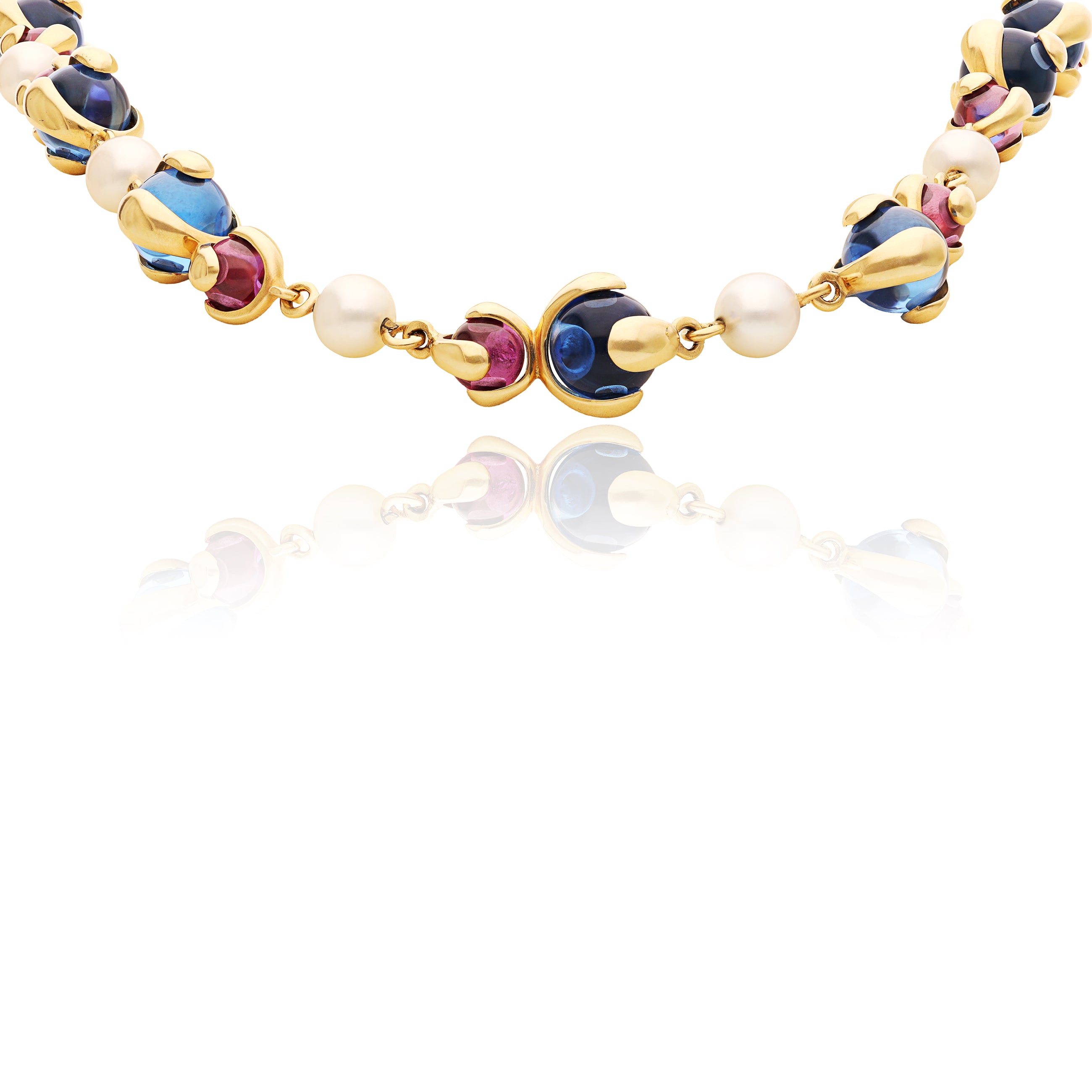 MARINA B. 'Cardan Perle' Necklace - Pearl, Pink and Blue Tourmaline