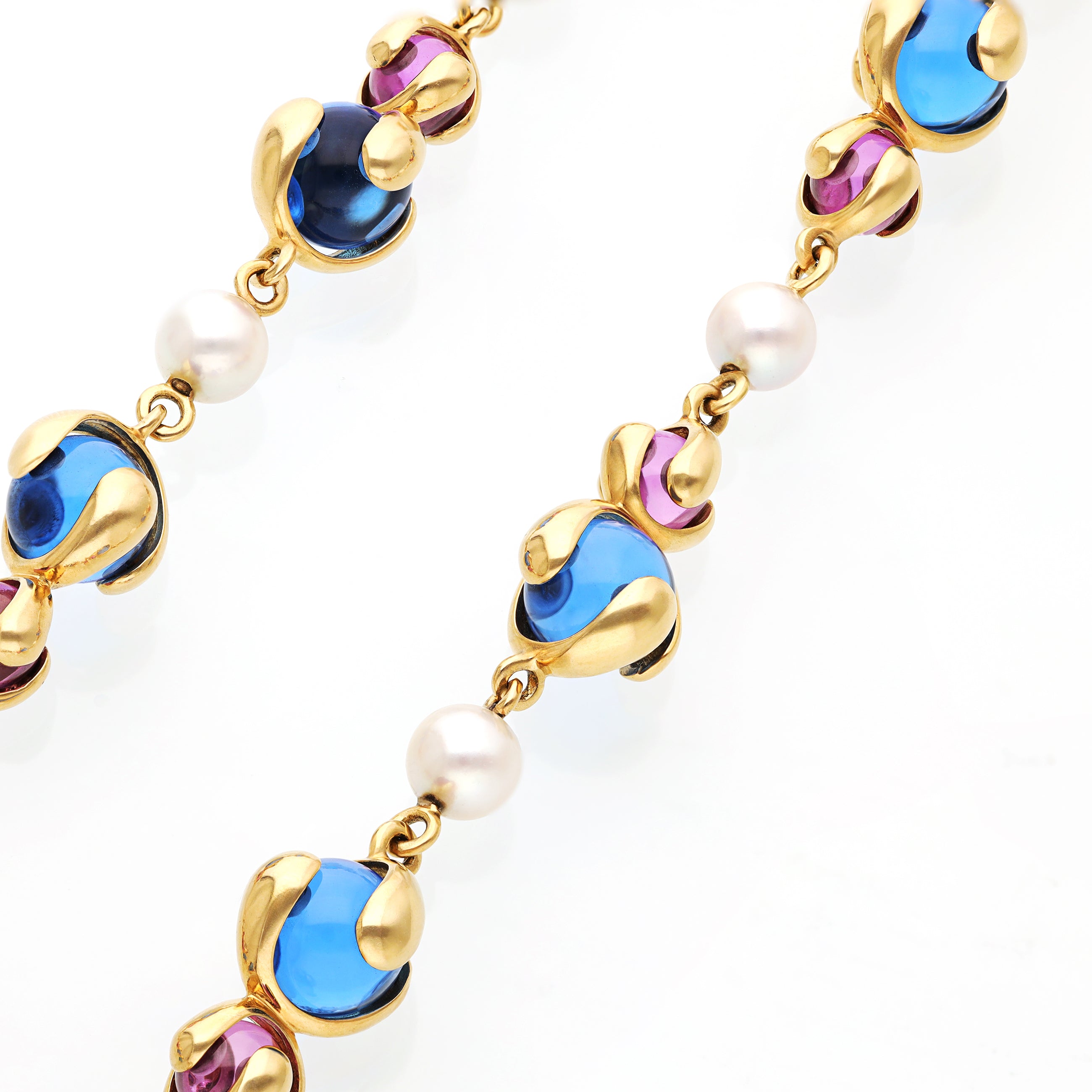 MARINA B. 'Cardan Perle' Necklace - Pearl, Pink and Blue Tourmaline