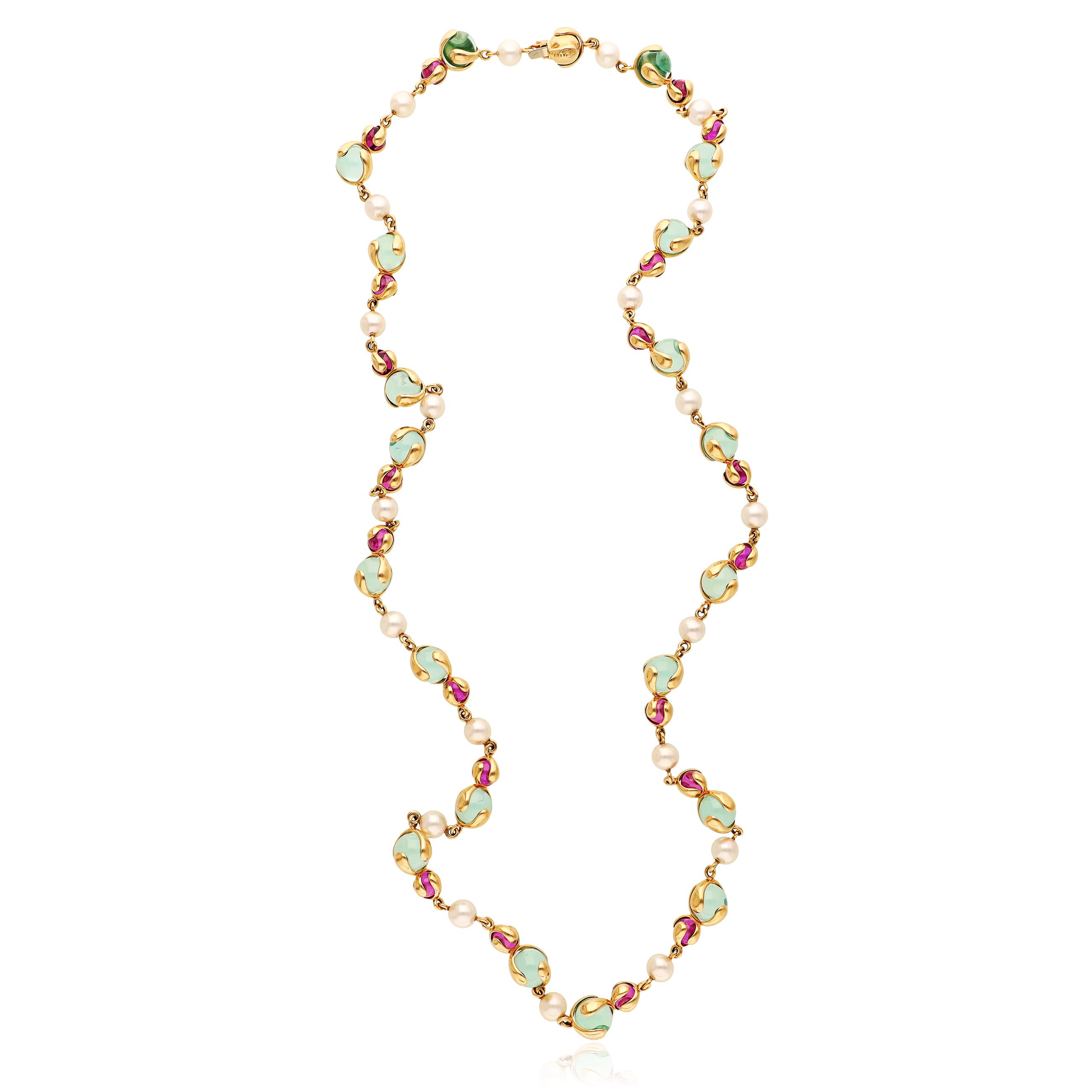 MARINA B. 'Cardan Perle' Necklace - Pearl, Pink and Green Tourmaline
