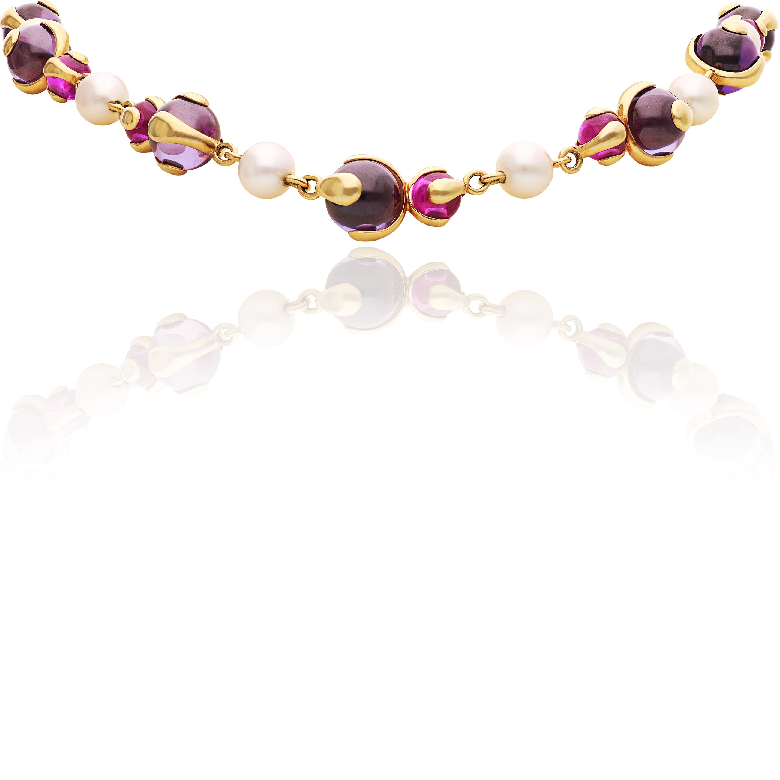 MARINA B. 'Cardan Perle' Necklace - Pearl, Pink Tourmaline and Amethyst